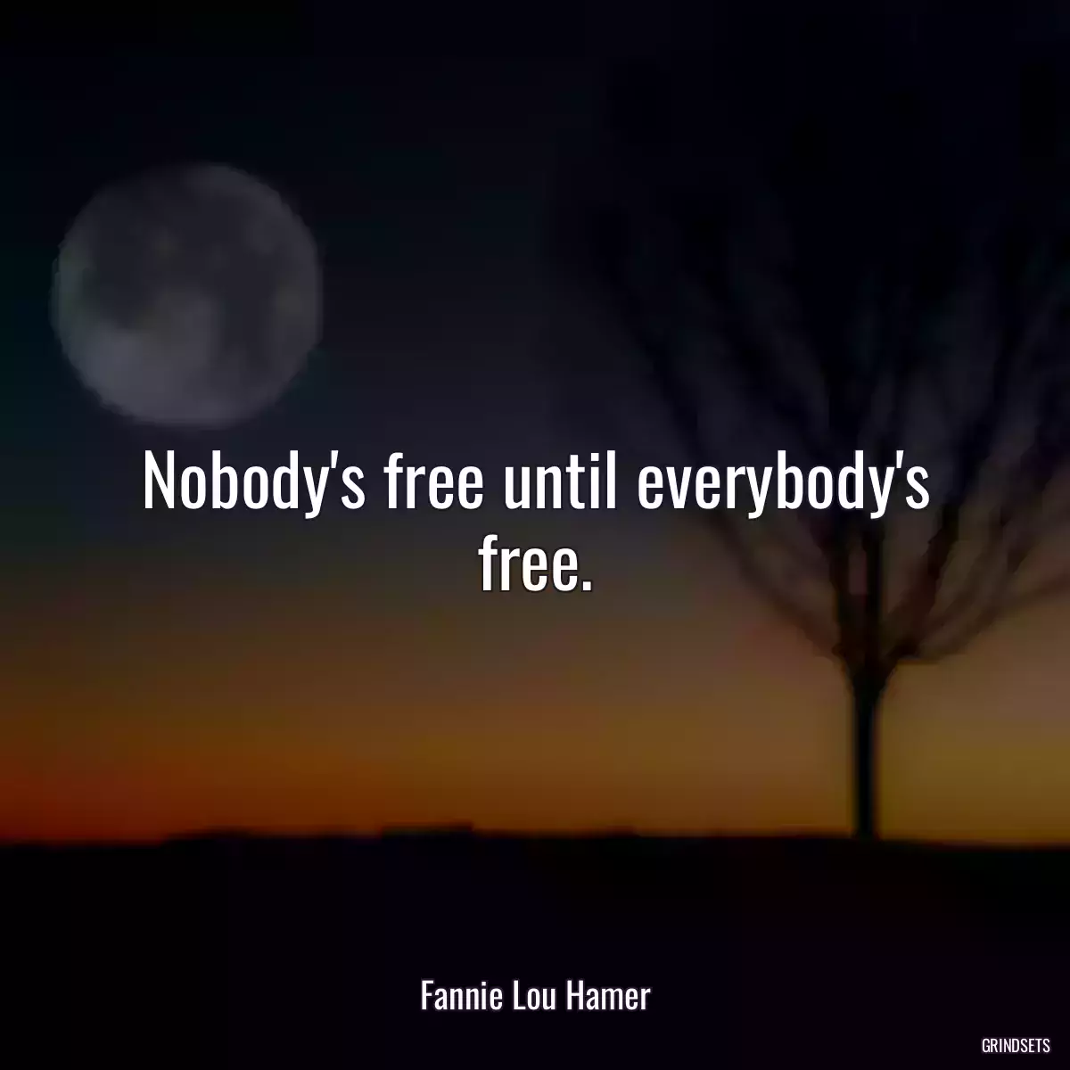 Nobody\'s free until everybody\'s free.