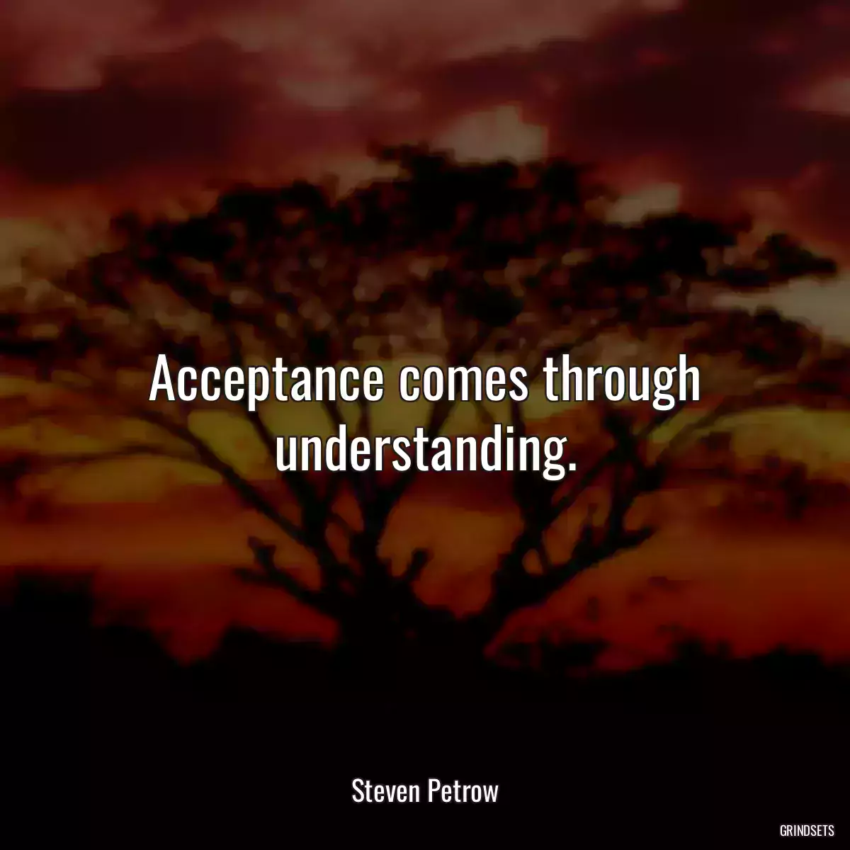 Acceptance comes through understanding.