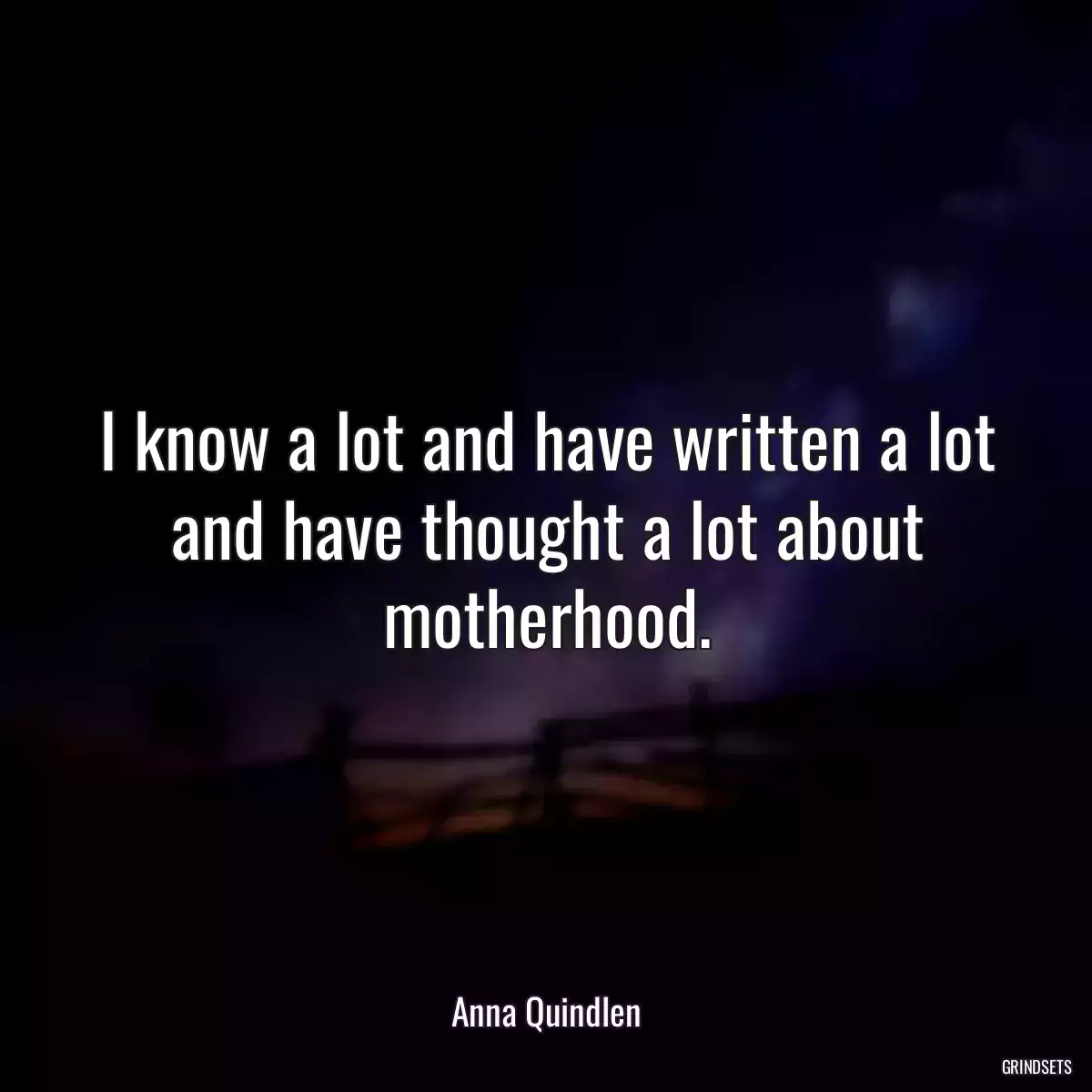 I know a lot and have written a lot and have thought a lot about motherhood.