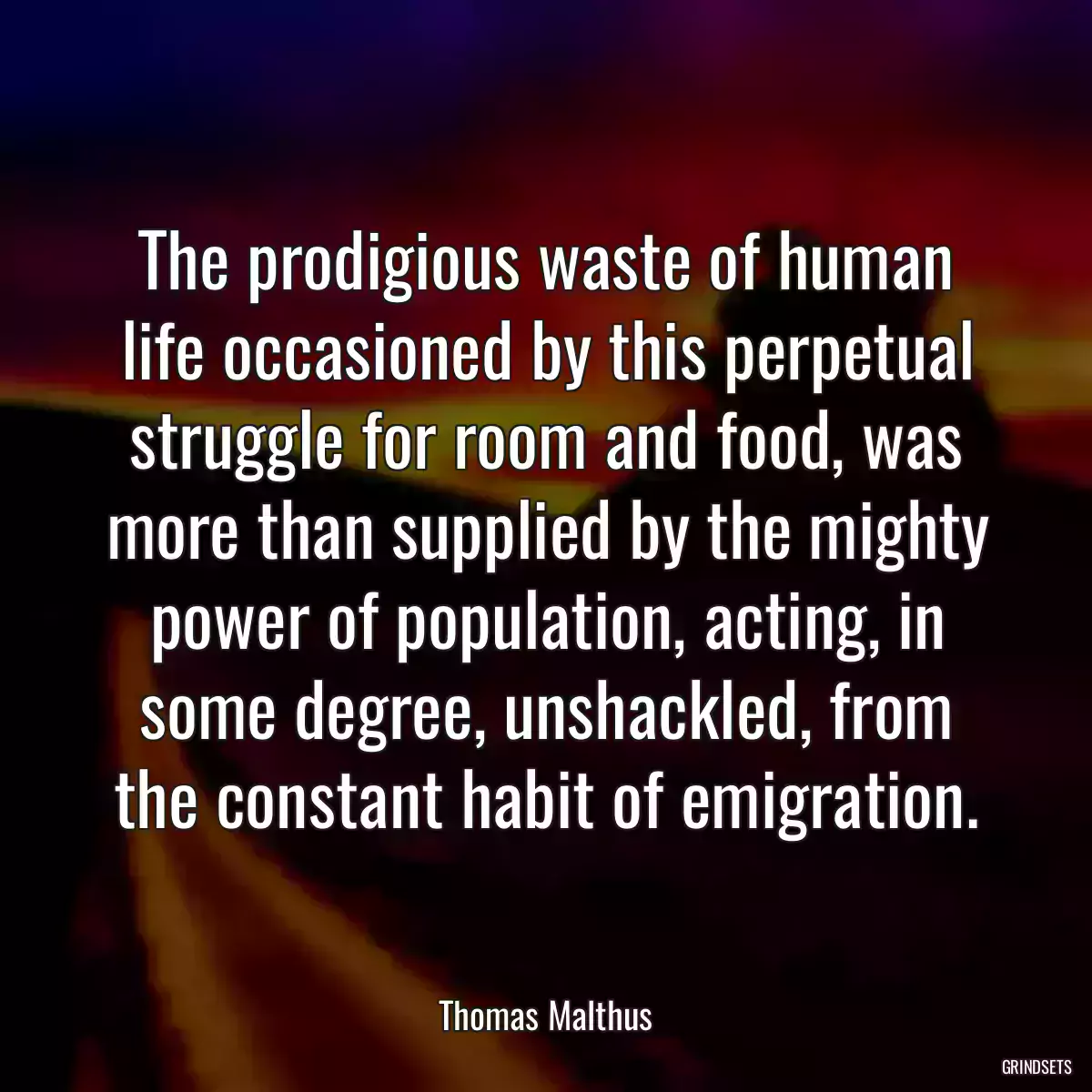 The prodigious waste of human life occasioned by this perpetual struggle for room and food, was more than supplied by the mighty power of population, acting, in some degree, unshackled, from the constant habit of emigration.