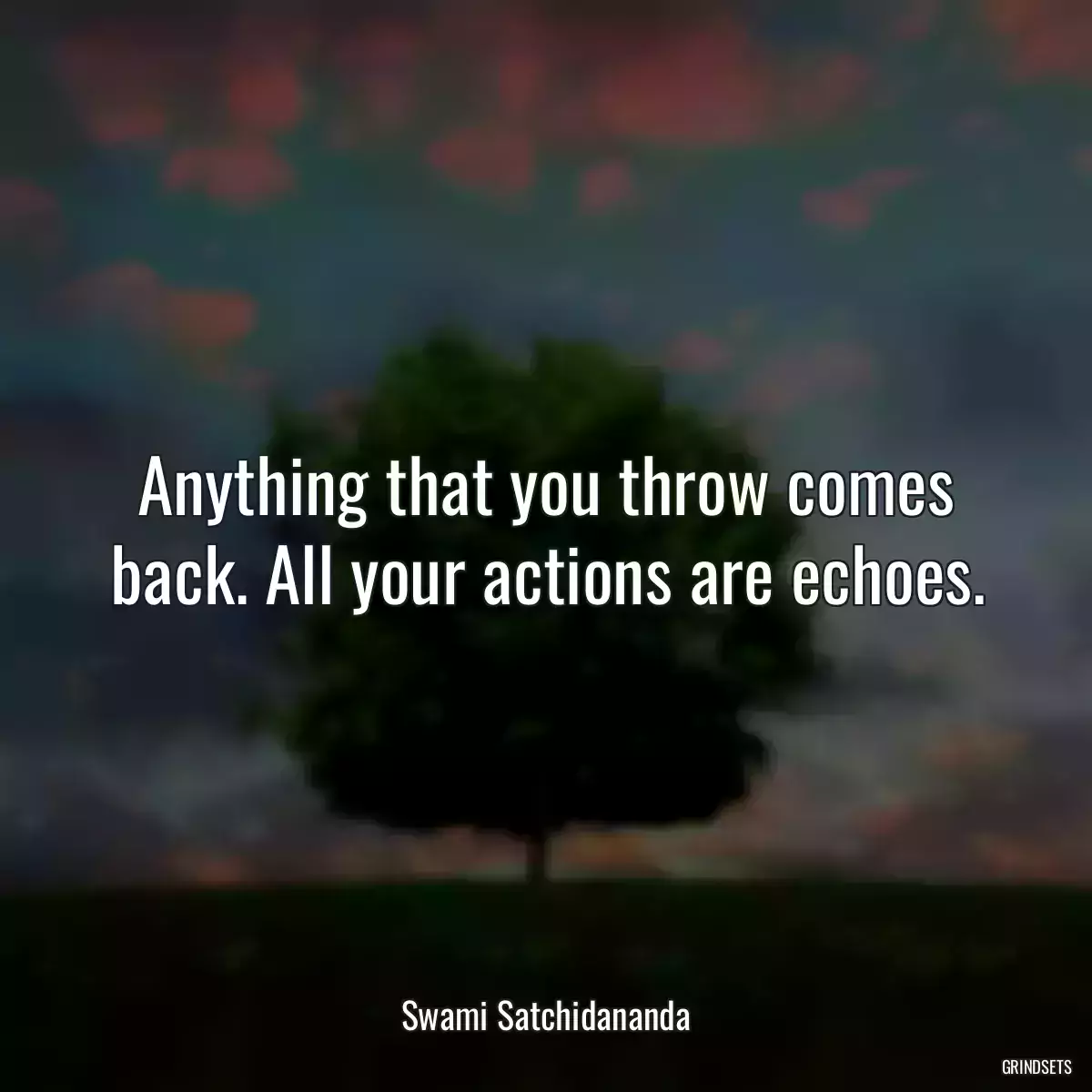 Anything that you throw comes back. All your actions are echoes.