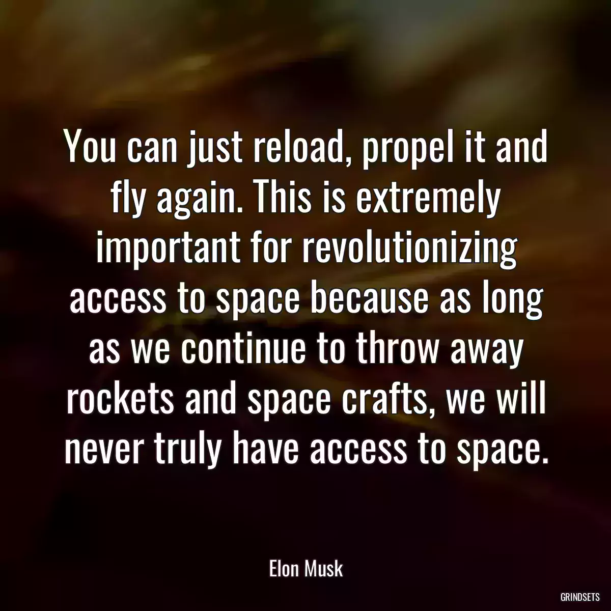 You can just reload, propel it and fly again. This is extremely important for revolutionizing access to space because as long as we continue to throw away rockets and space crafts, we will never truly have access to space.