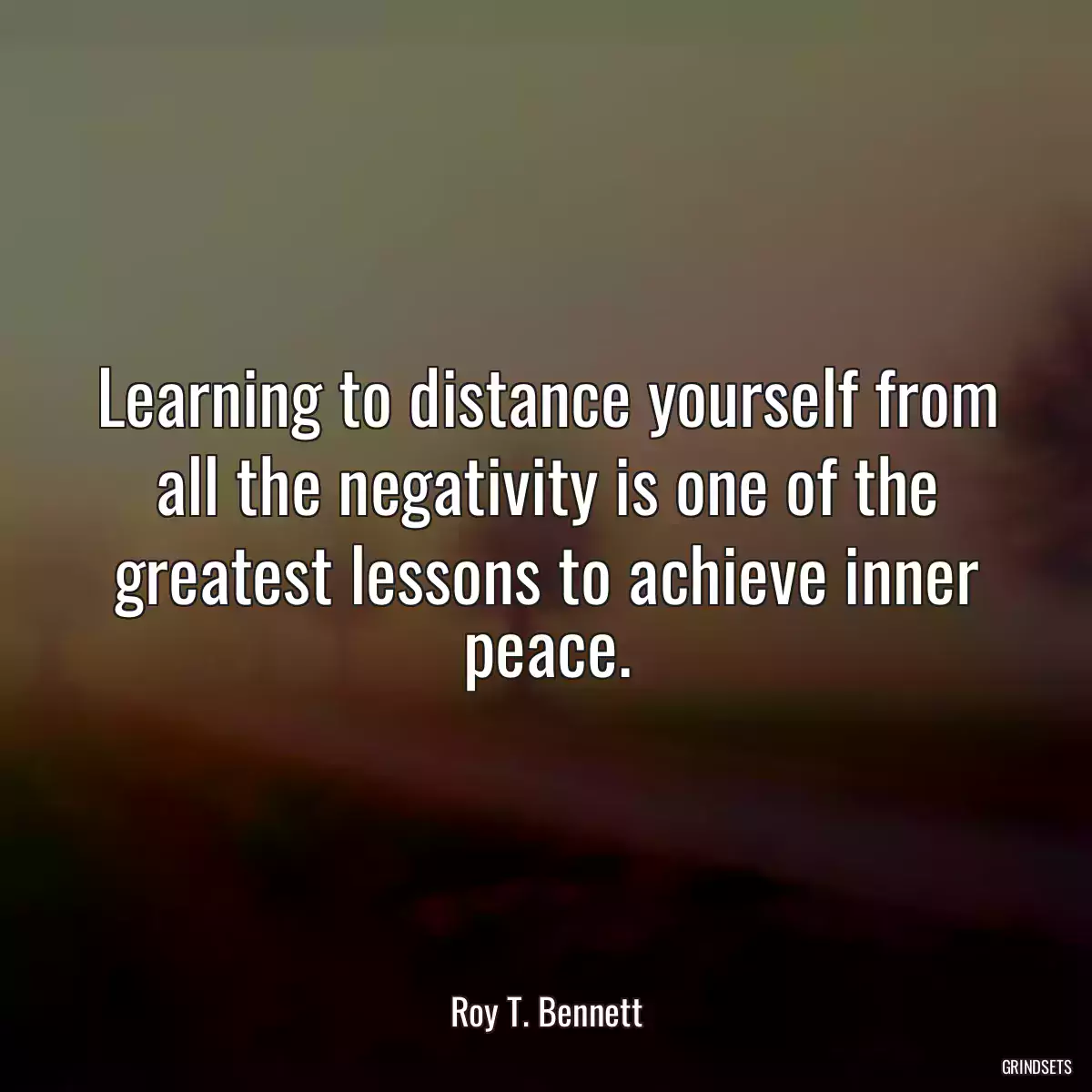 Learning to distance yourself from all the negativity is one of the greatest lessons to achieve inner peace.