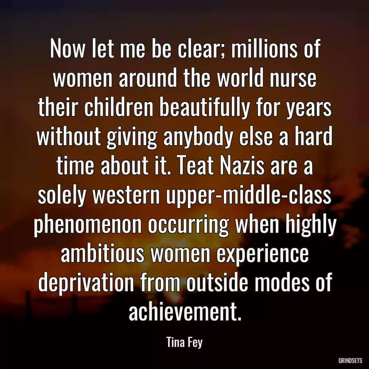 Now let me be clear; millions of women around the world nurse their children beautifully for years without giving anybody else a hard time about it. Teat Nazis are a solely western upper-middle-class phenomenon occurring when highly ambitious women experience deprivation from outside modes of achievement.