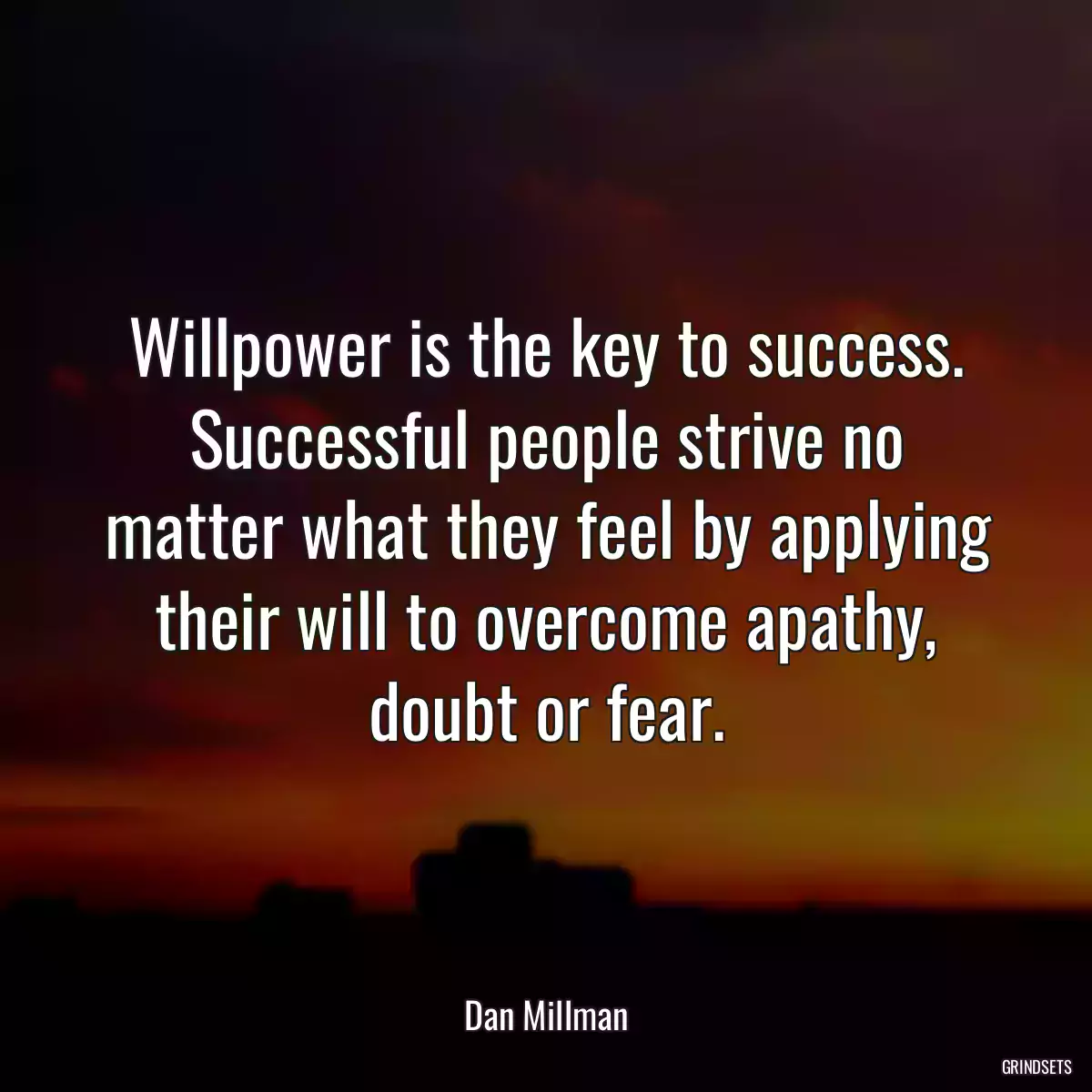 Willpower is the key to success. Successful people strive no matter what they feel by applying their will to overcome apathy, doubt or fear.