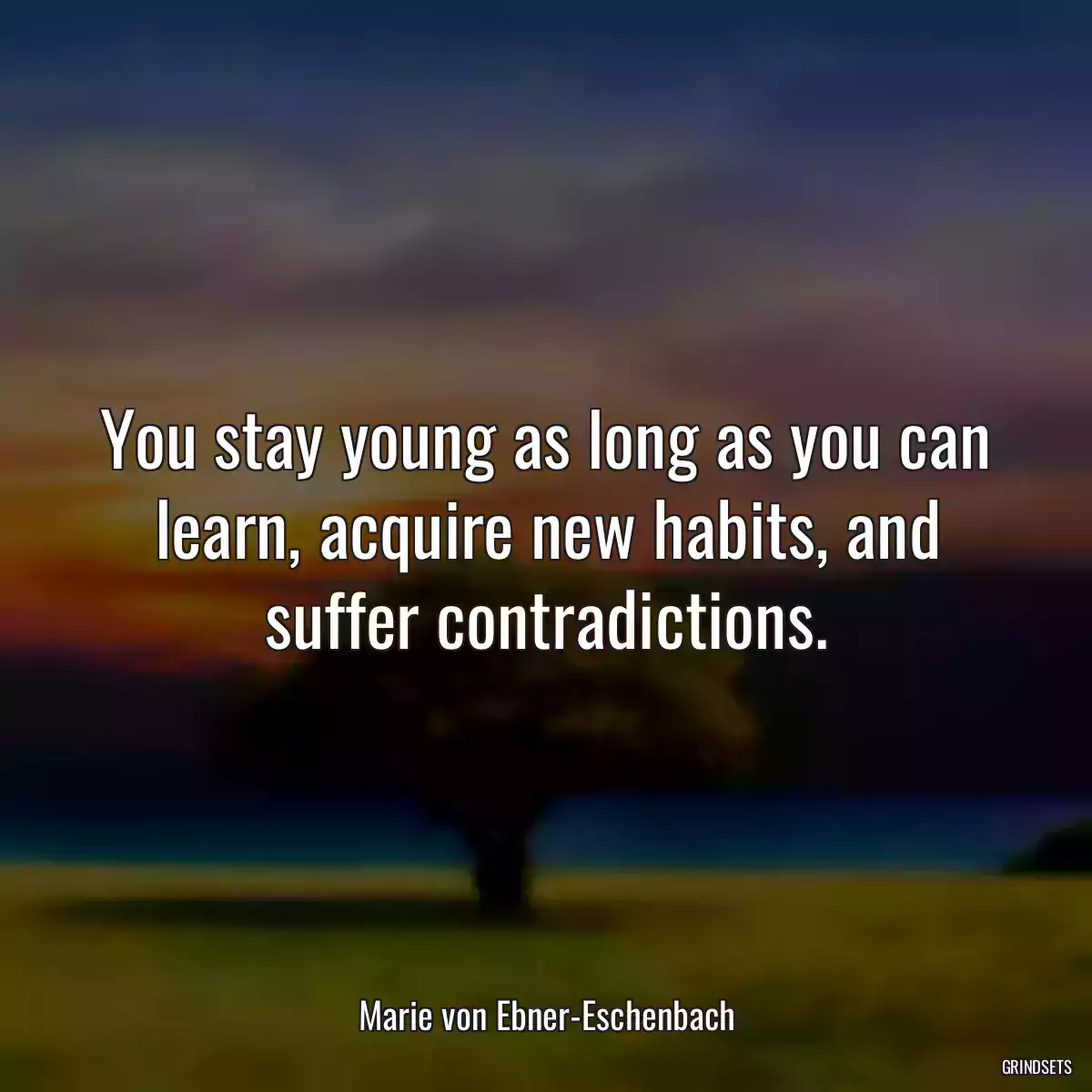 You stay young as long as you can learn, acquire new habits, and suffer contradictions.