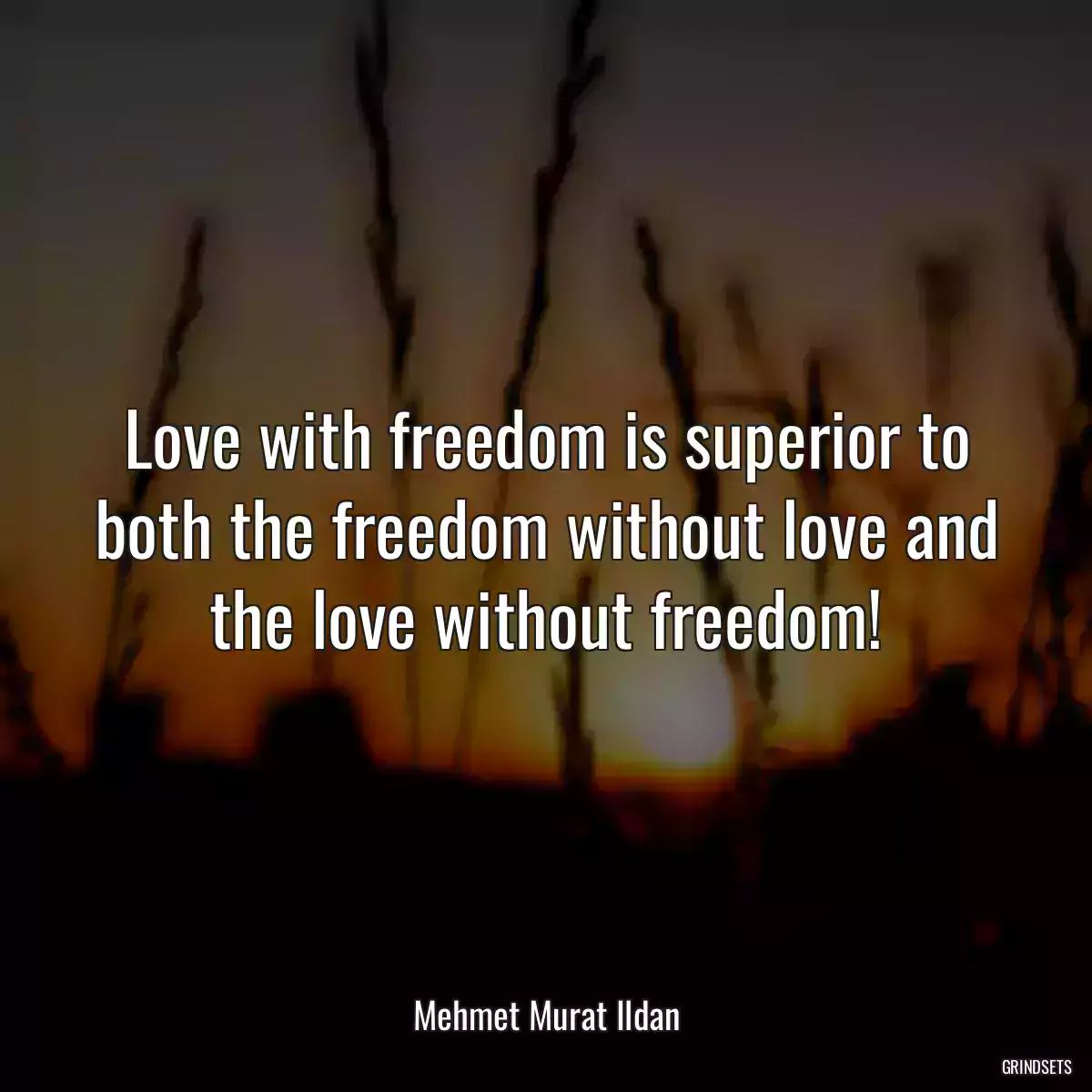 Love with freedom is superior to both the freedom without love and the love without freedom!