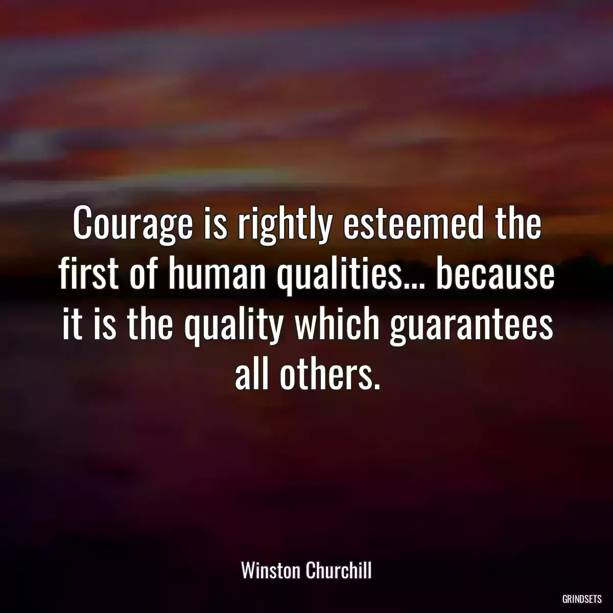 Courage is rightly esteemed the first of human qualities... because it is the quality which guarantees all others.