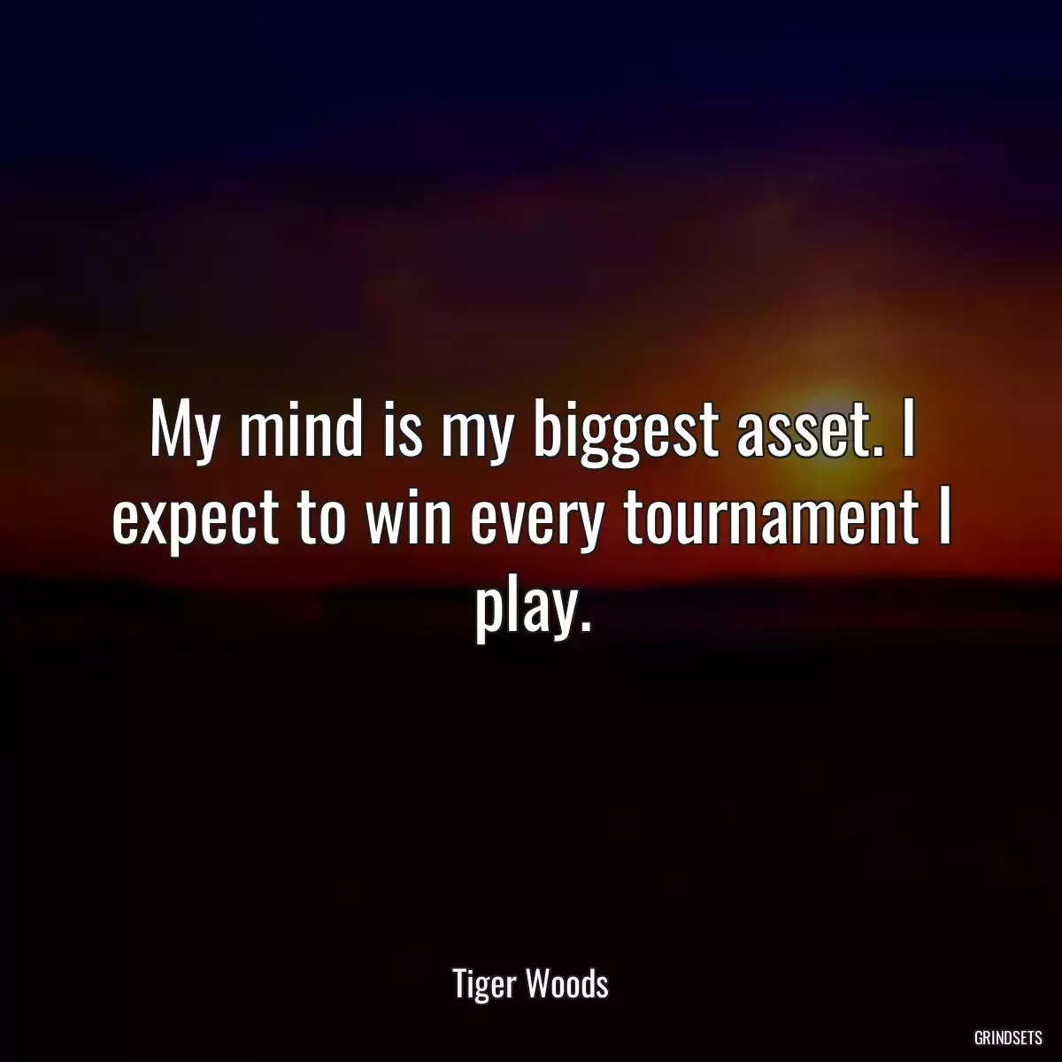 My mind is my biggest asset. I expect to win every tournament I play.