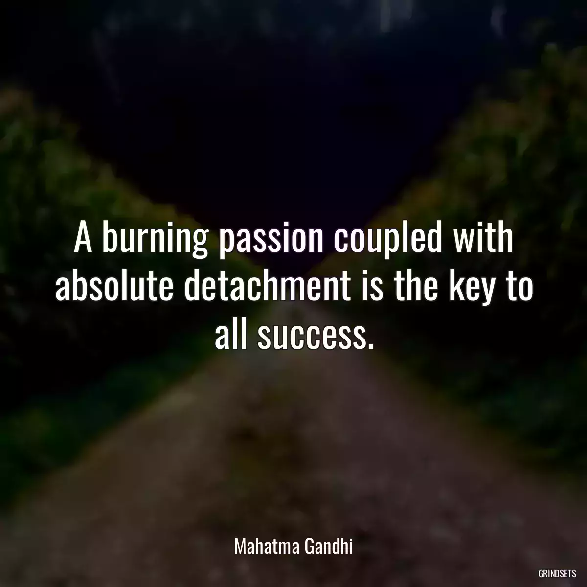 A burning passion coupled with absolute detachment is the key to all success.