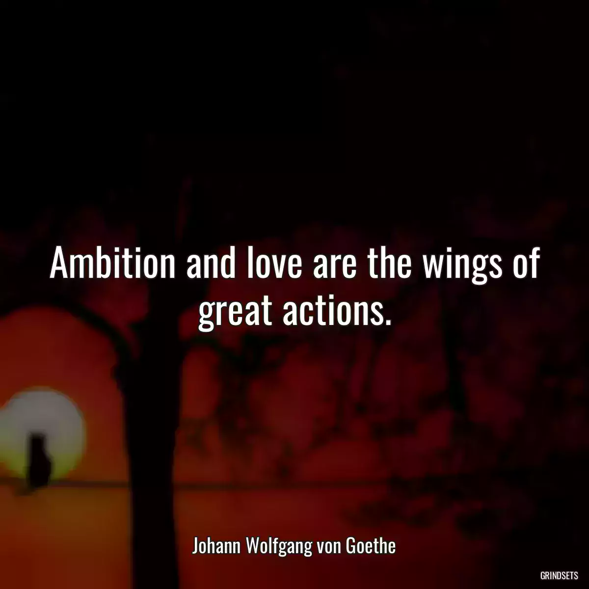 Ambition and love are the wings of great actions.