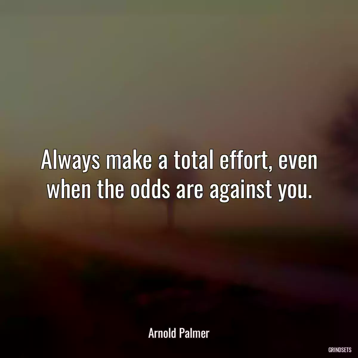 Always make a total effort, even when the odds are against you.