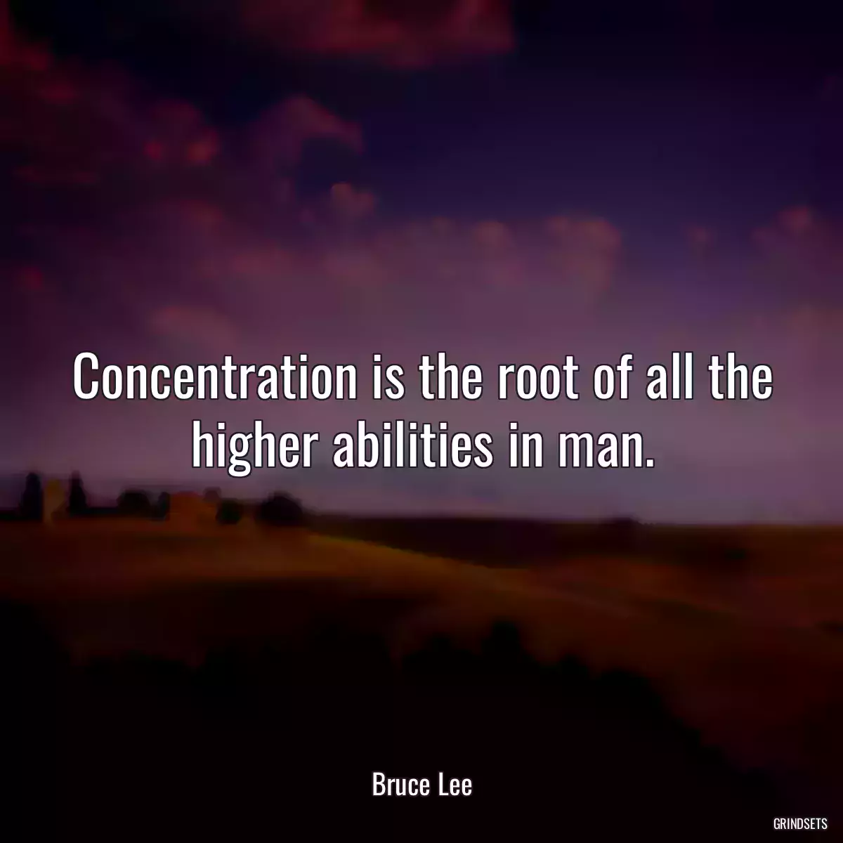 Concentration is the root of all the higher abilities in man.