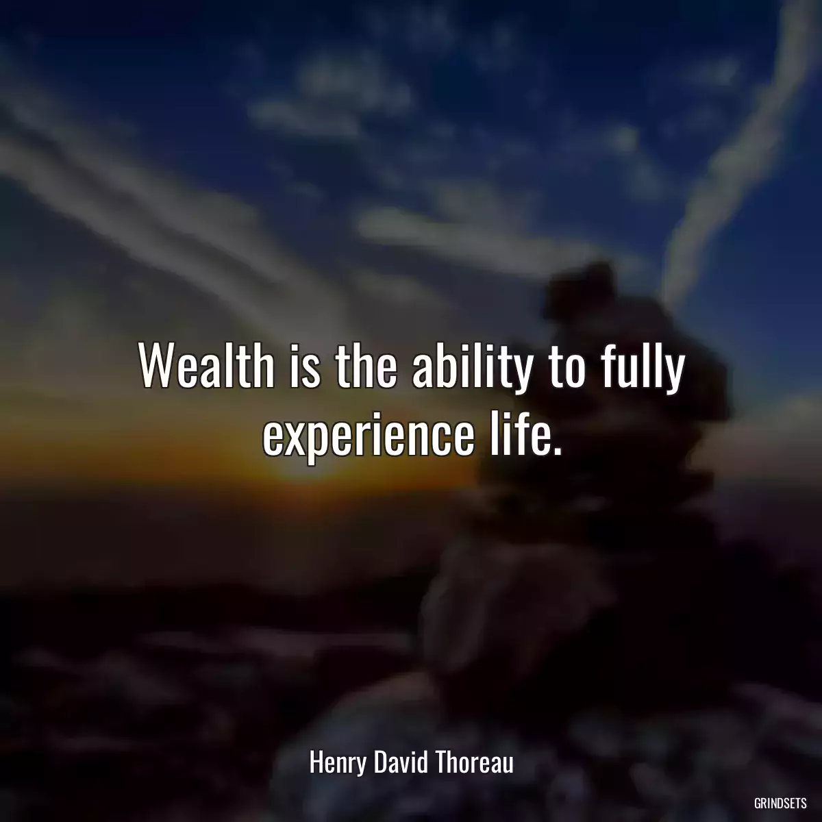 Wealth is the ability to fully experience life.