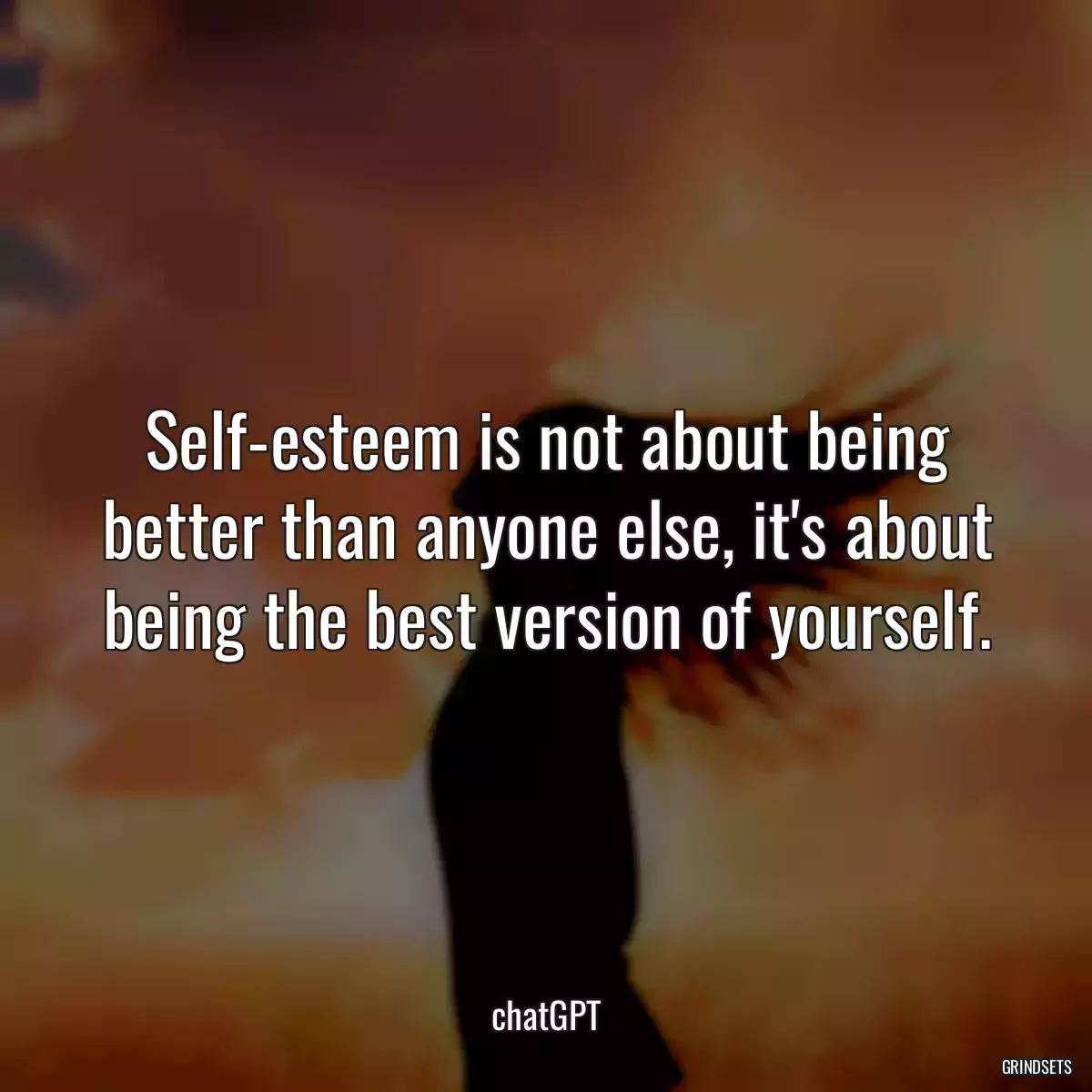 Self-esteem is not about being better than anyone else, it\'s about being the best version of yourself.