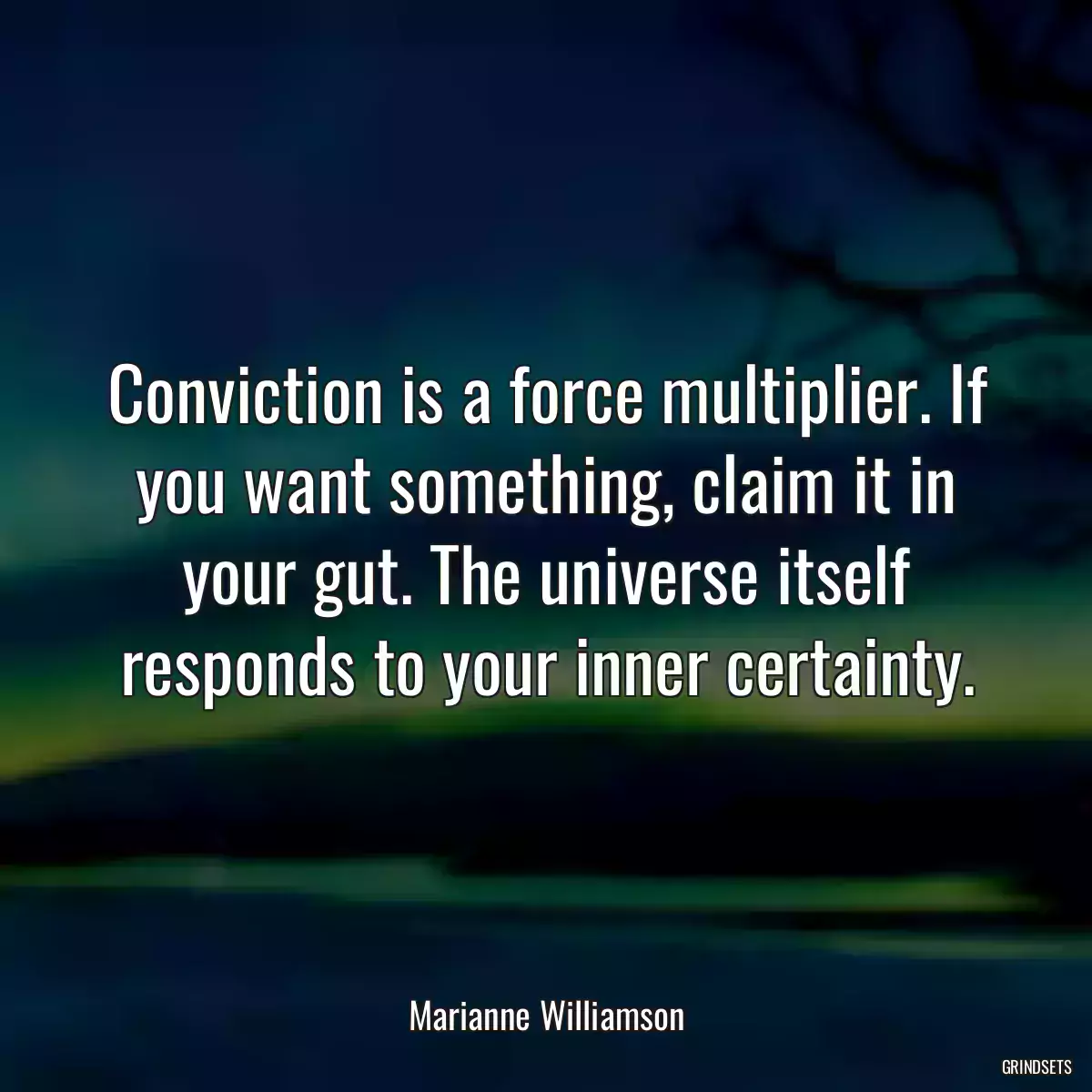 Conviction is a force multiplier. If you want something, claim it in your gut. The universe itself responds to your inner certainty.