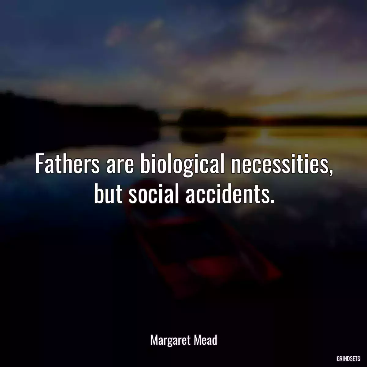 Fathers are biological necessities, but social accidents.