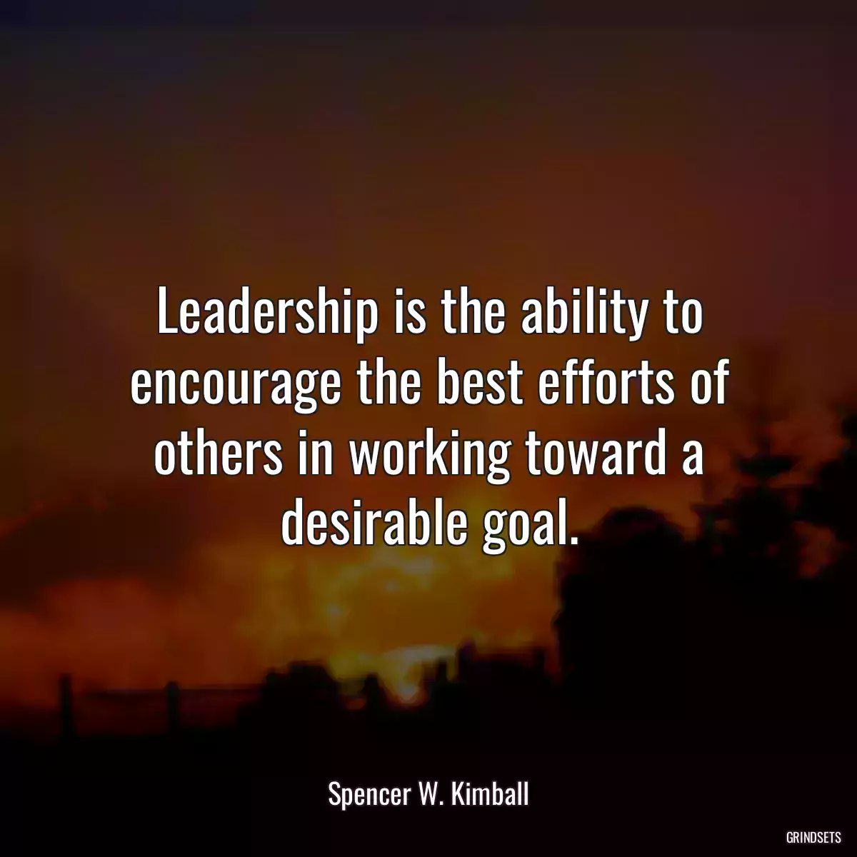 Leadership is the ability to encourage the best efforts of others in working toward a desirable goal.