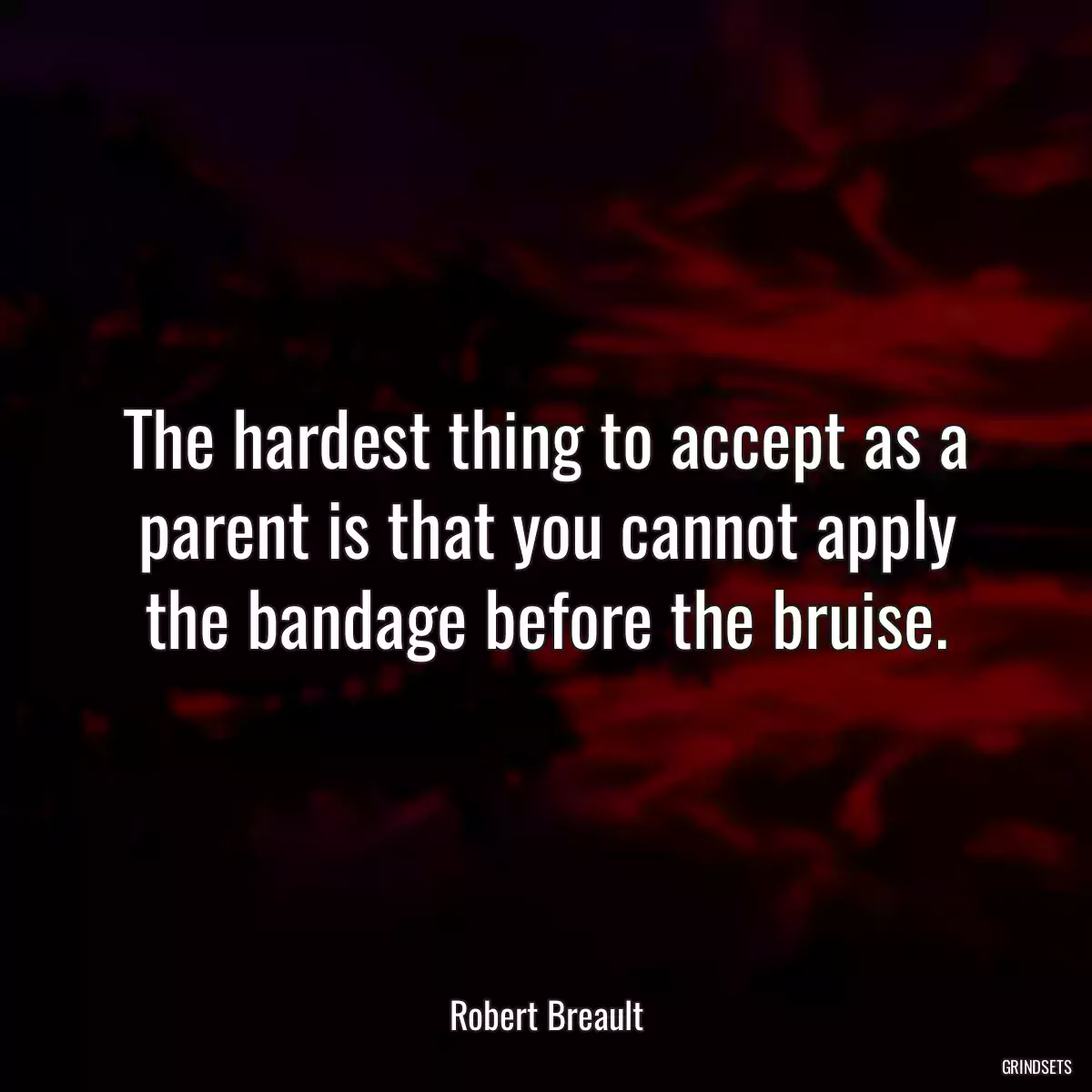 The hardest thing to accept as a parent is that you cannot apply the bandage before the bruise.