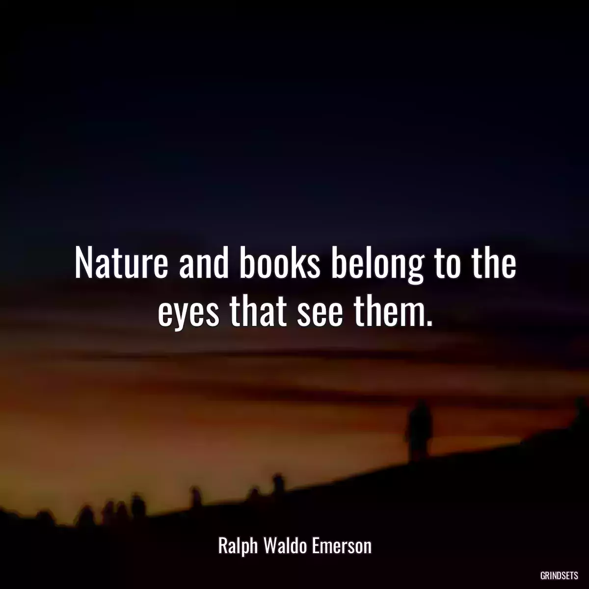 Nature and books belong to the eyes that see them.