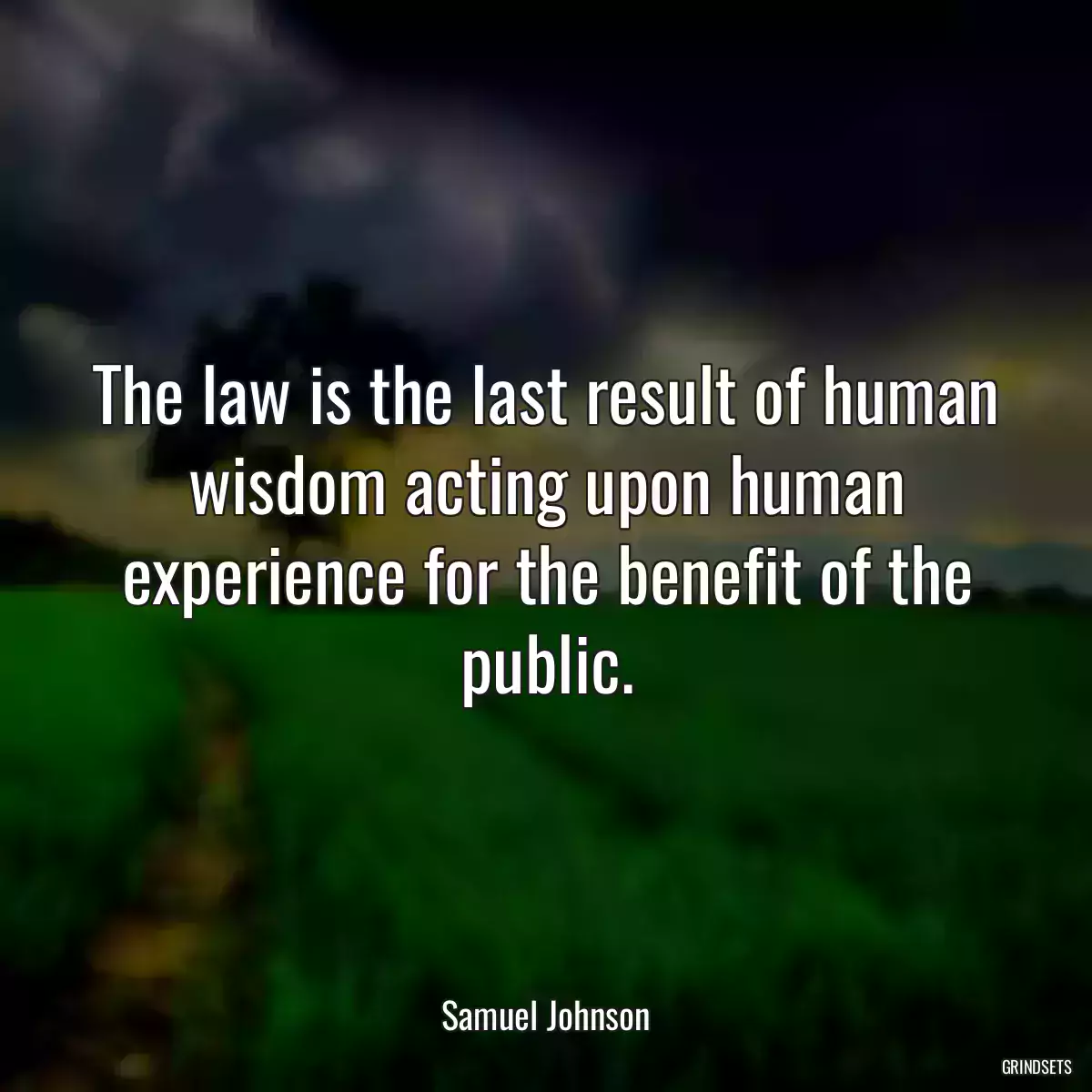 The law is the last result of human wisdom acting upon human experience for the benefit of the public.