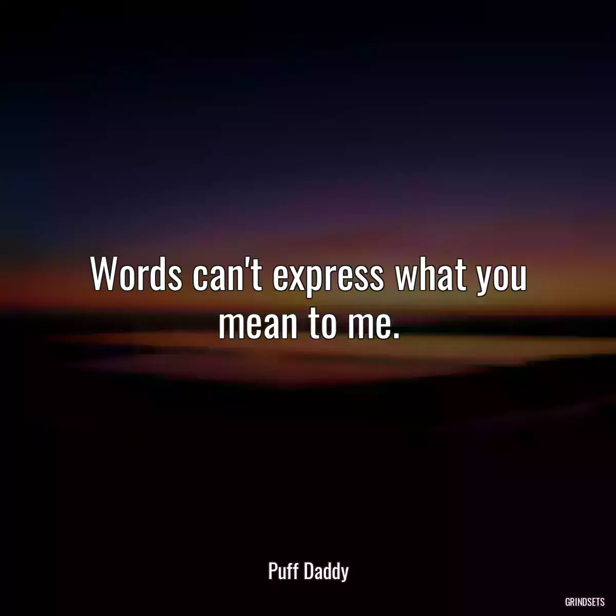 Words can\'t express what you mean to me.