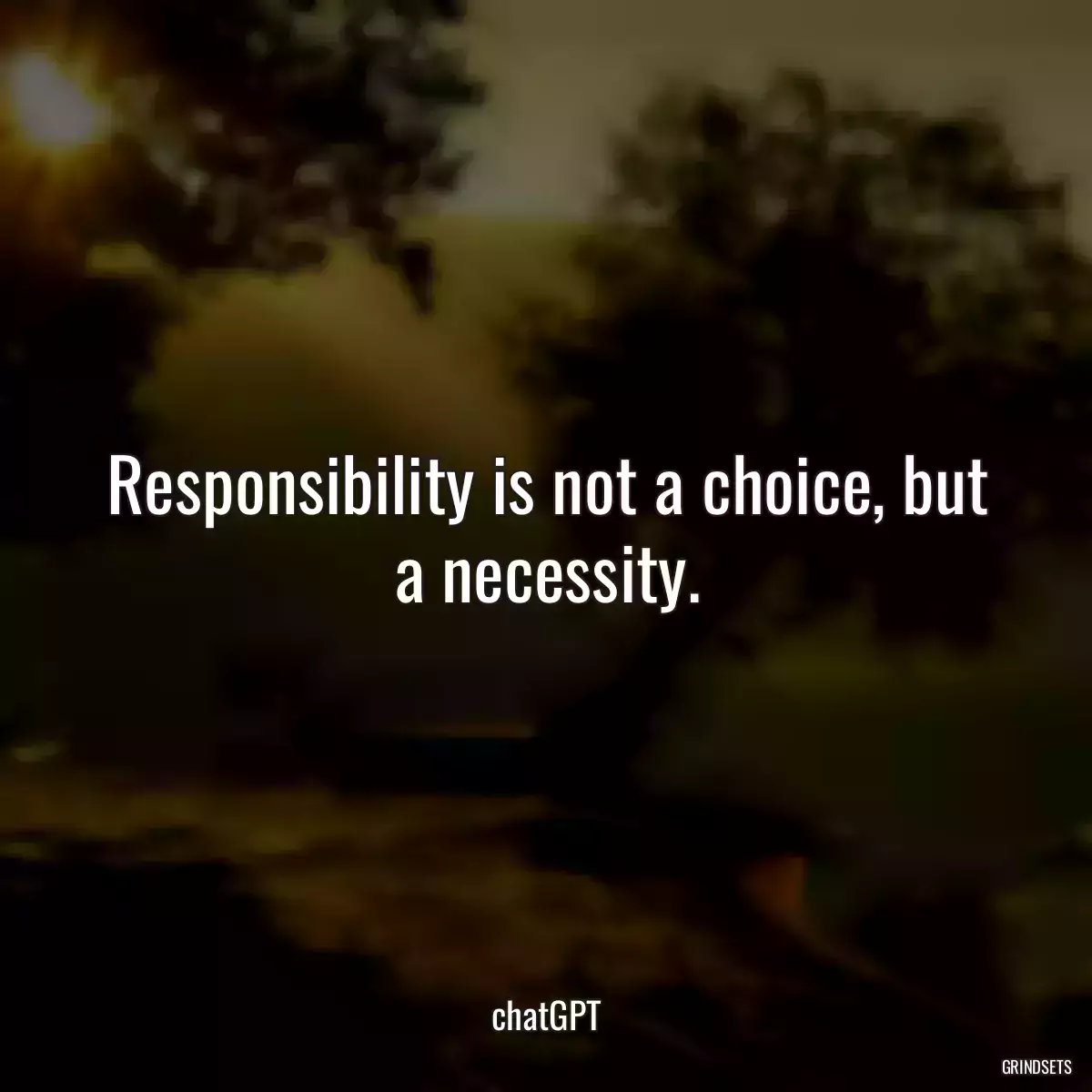 Responsibility is not a choice, but a necessity.