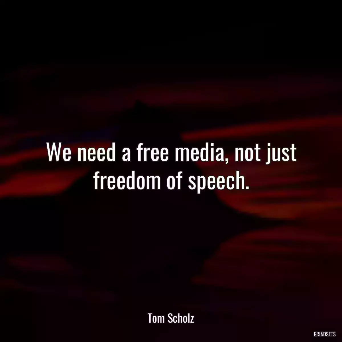 We need a free media, not just freedom of speech.