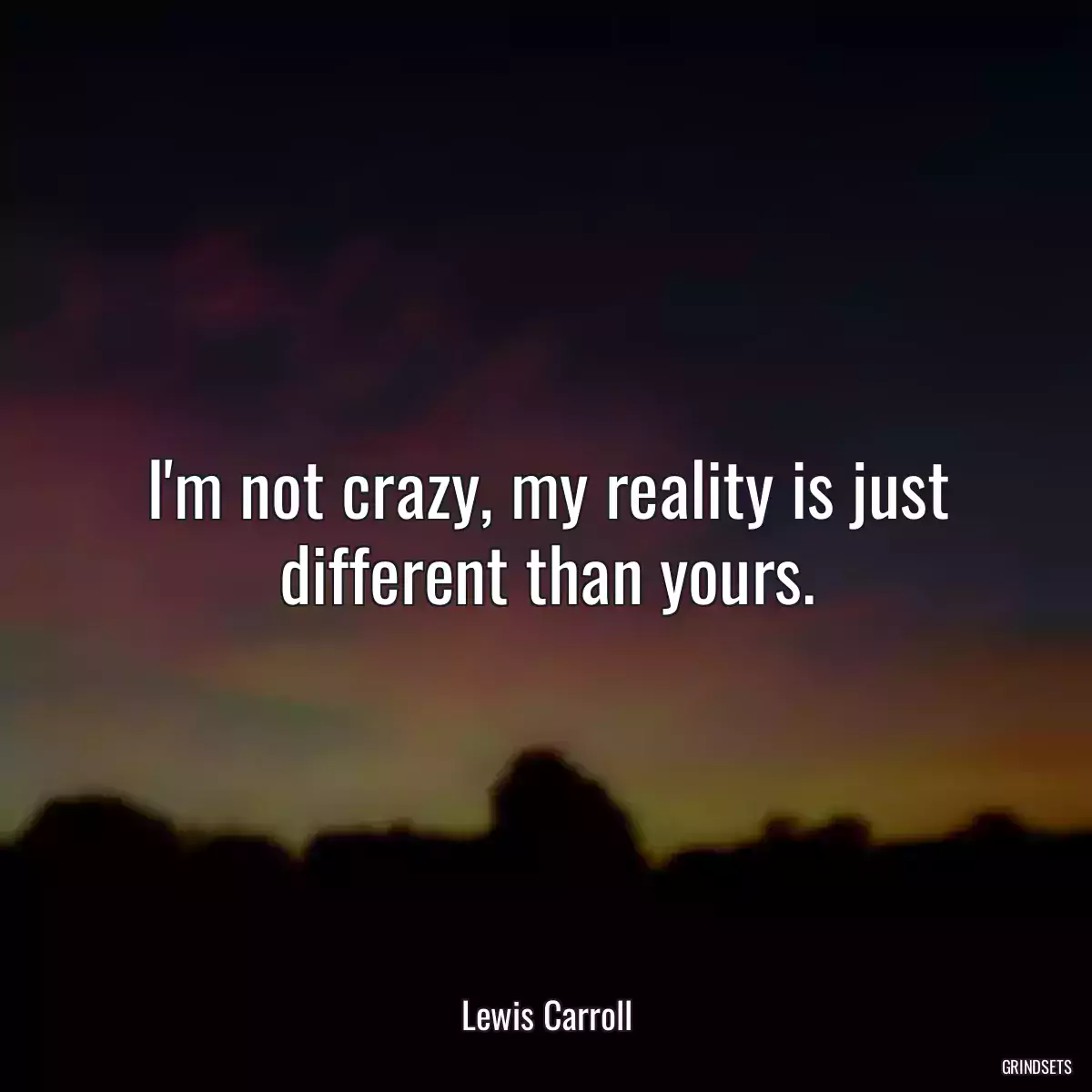 I\'m not crazy, my reality is just different than yours.