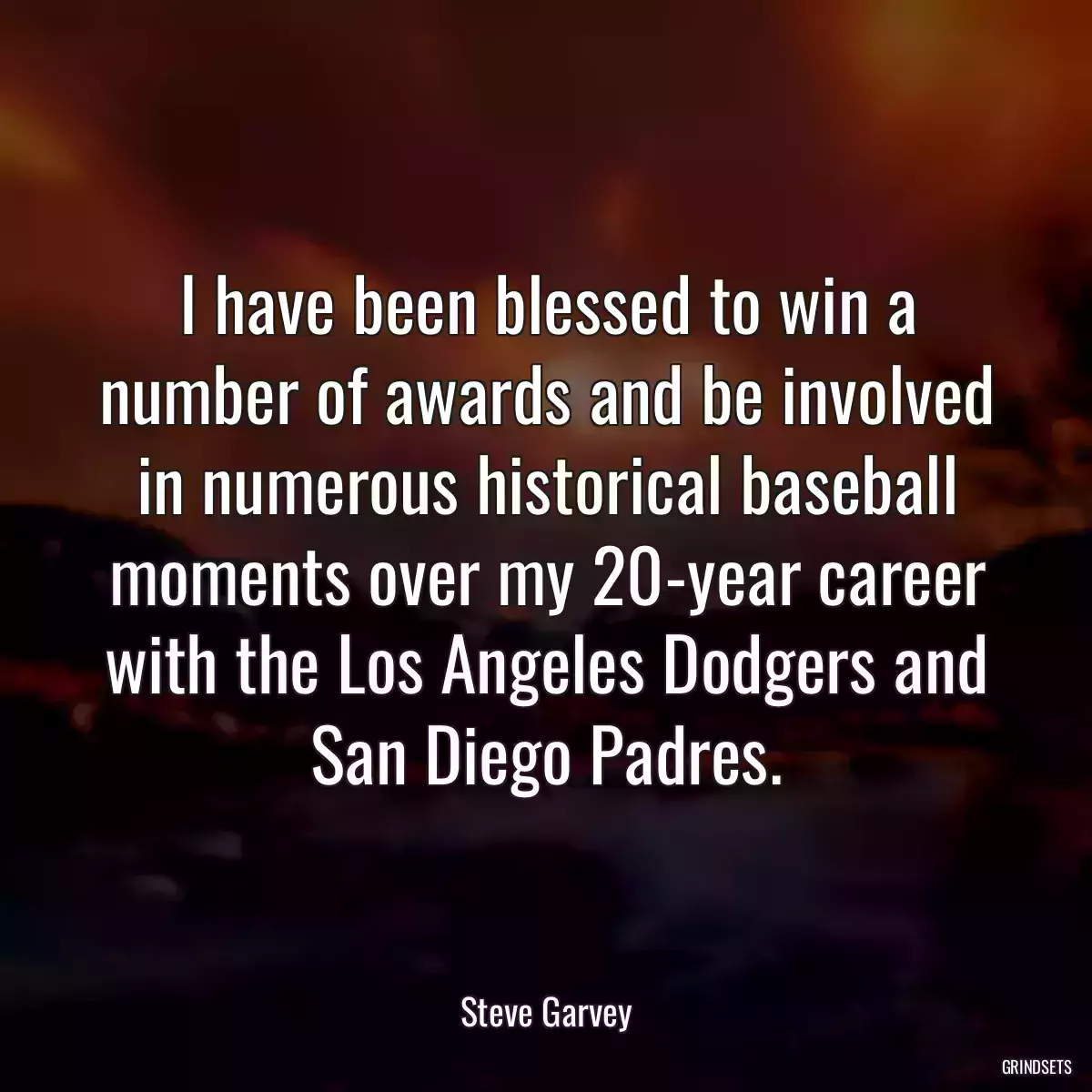 I have been blessed to win a number of awards and be involved in numerous historical baseball moments over my 20-year career with the Los Angeles Dodgers and San Diego Padres.