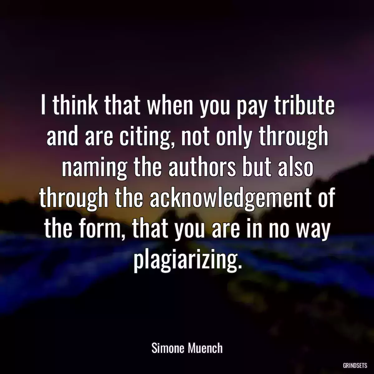 I think that when you pay tribute and are citing, not only through naming the authors but also through the acknowledgement of the form, that you are in no way plagiarizing.