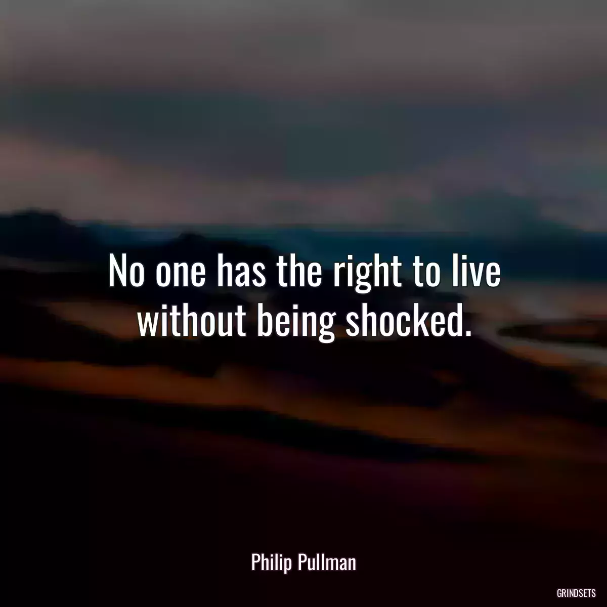 No one has the right to live without being shocked.