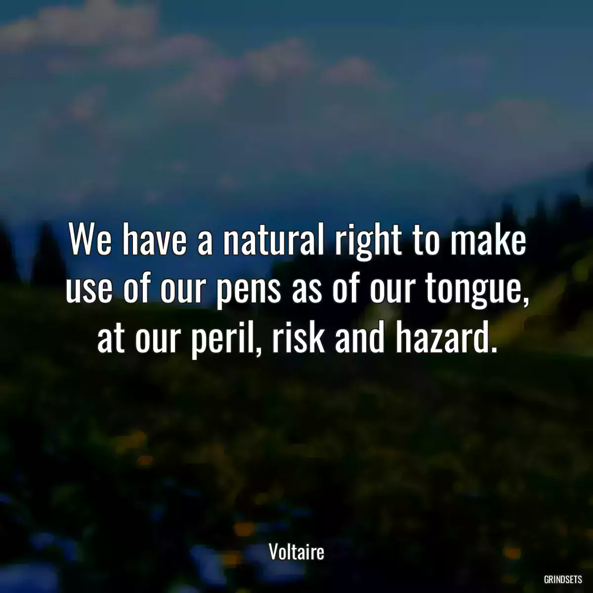 We have a natural right to make use of our pens as of our tongue, at our peril, risk and hazard.