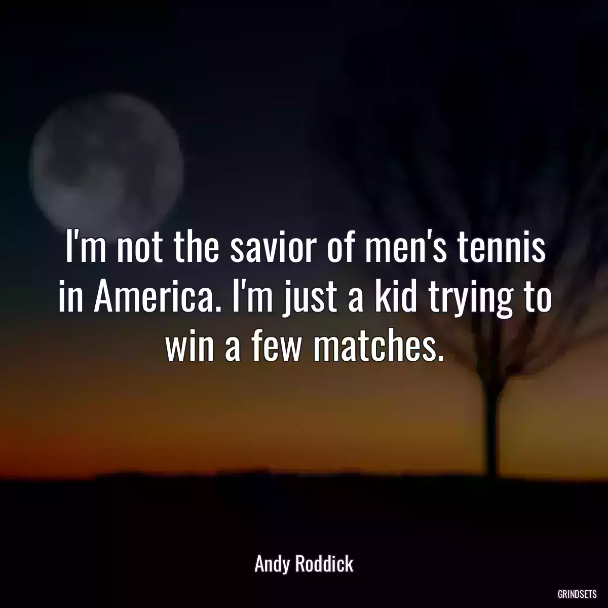 I\'m not the savior of men\'s tennis in America. I\'m just a kid trying to win a few matches.