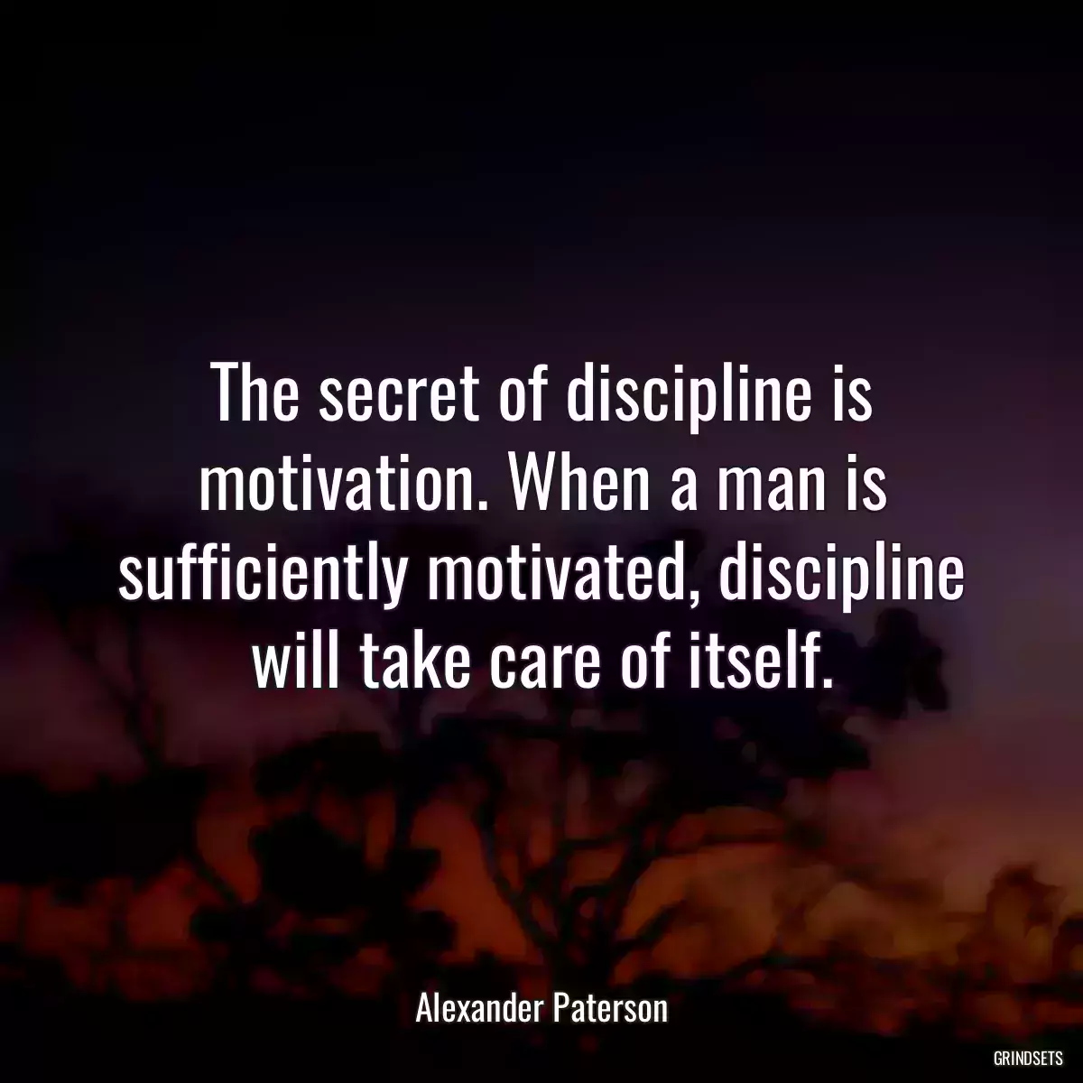 The secret of discipline is motivation. When a man is sufficiently motivated, discipline will take care of itself.