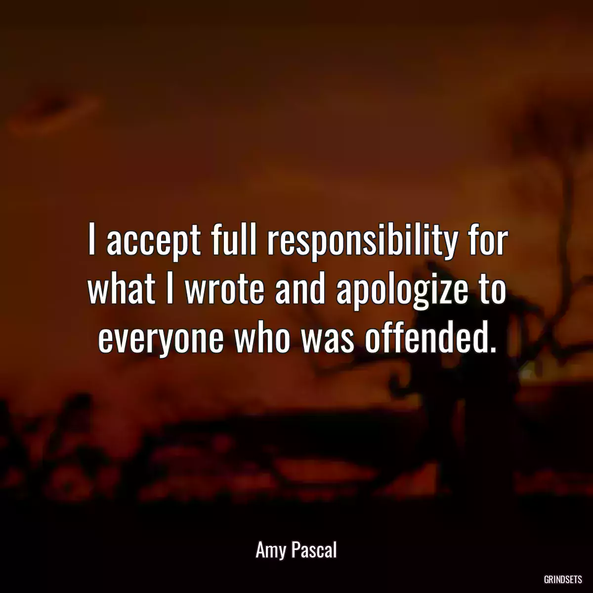 I accept full responsibility for what I wrote and apologize to everyone who was offended.