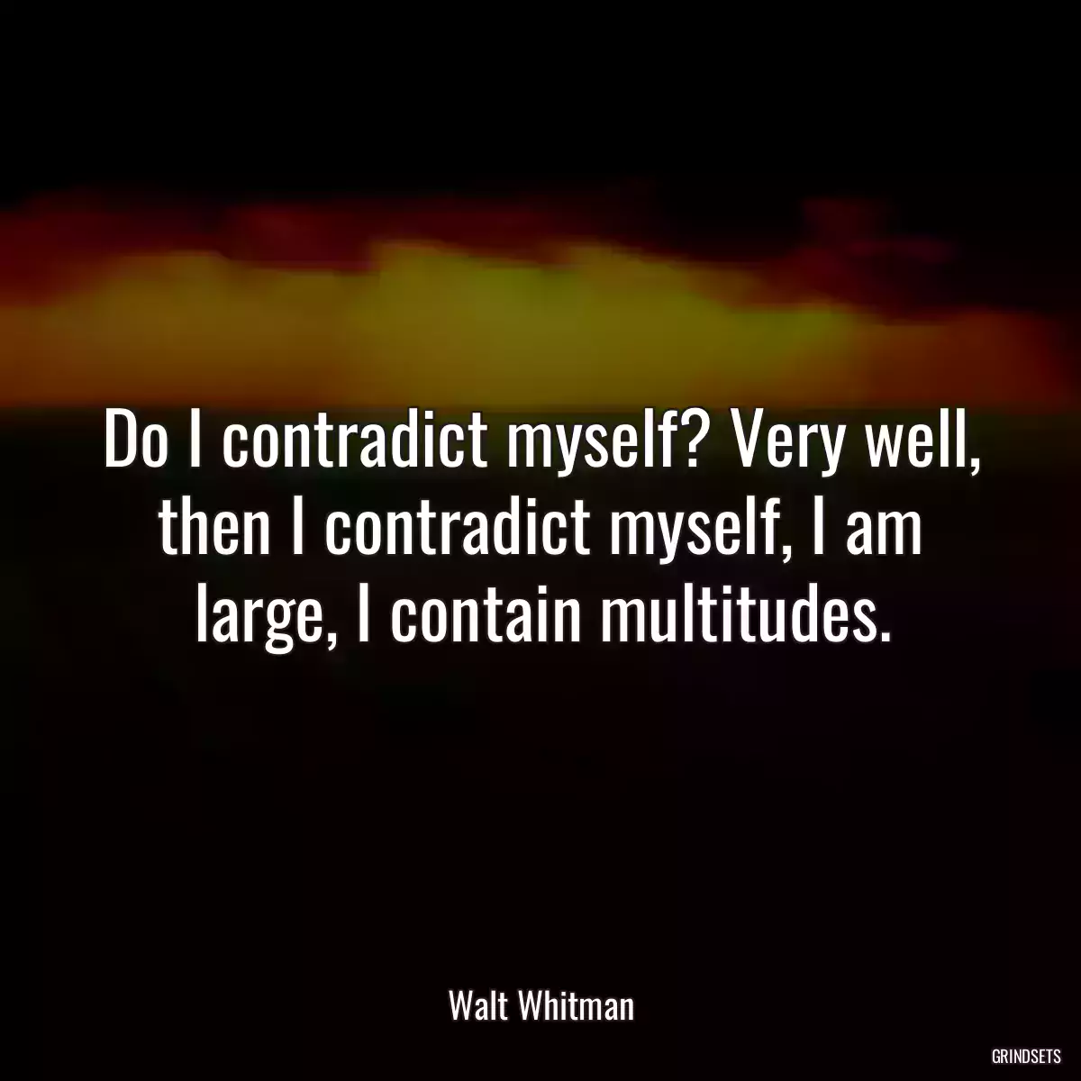 Do I contradict myself? Very well, then I contradict myself, I am large, I contain multitudes.