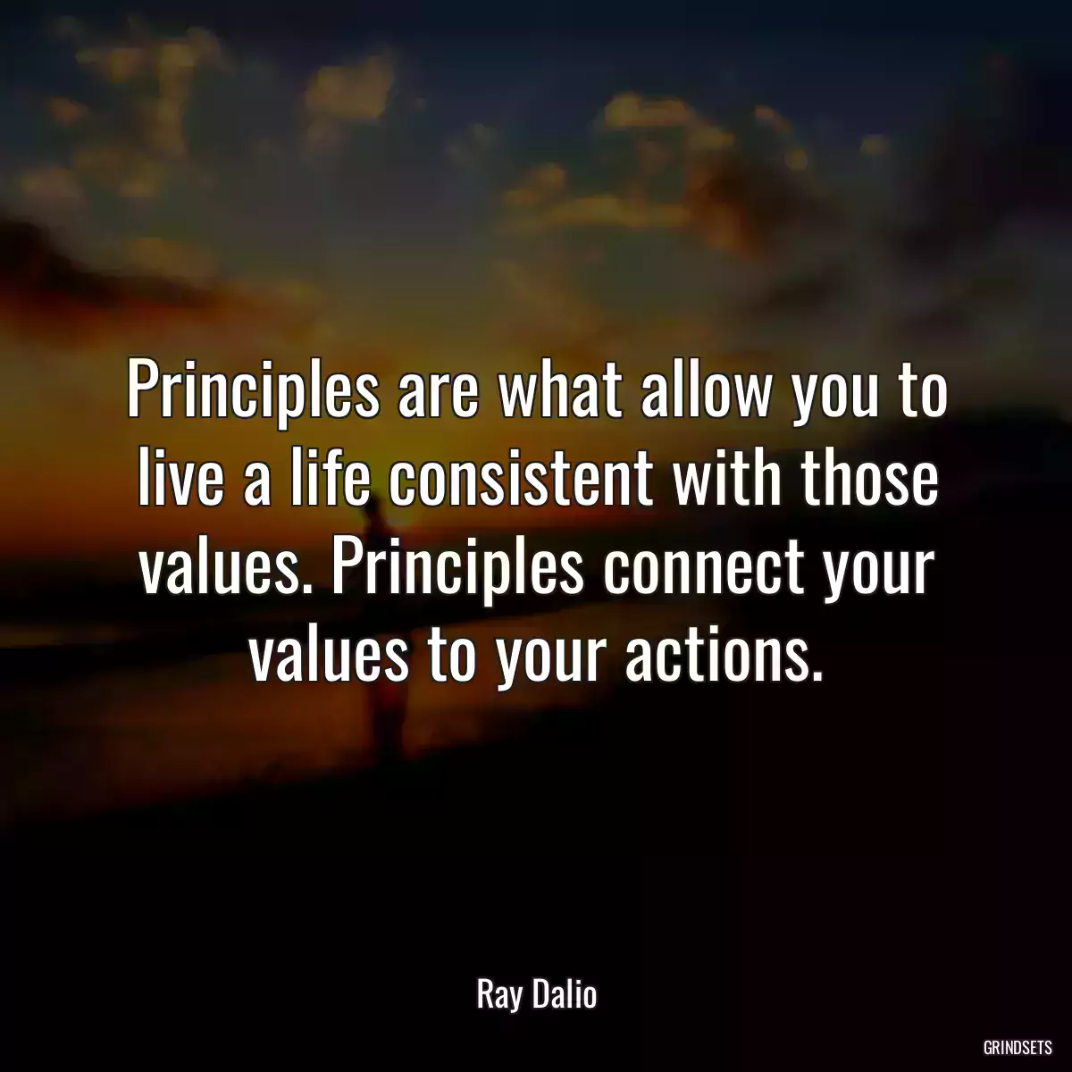 Principles are what allow you to live a life consistent with those values. Principles connect your values to your actions.