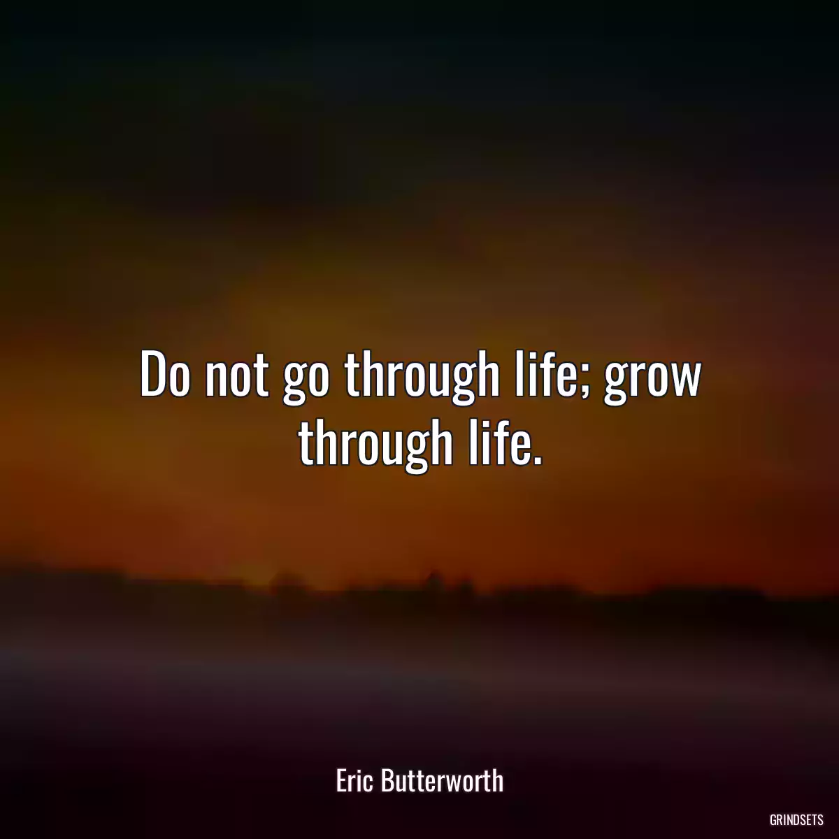 Do not go through life; grow through life.