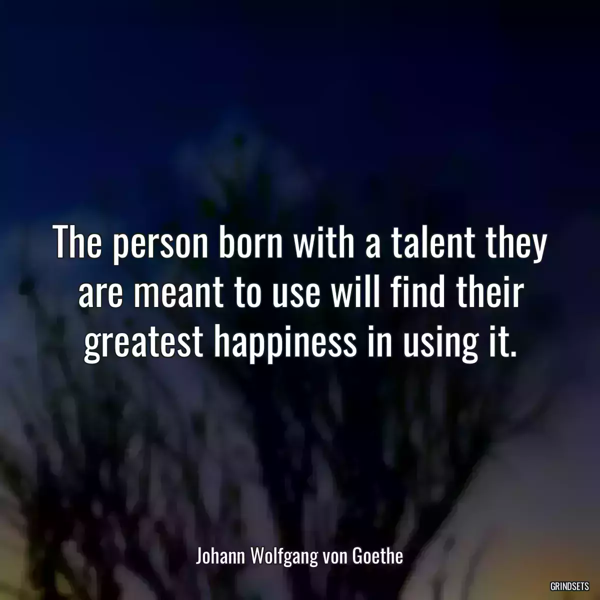 The person born with a talent they are meant to use will find their greatest happiness in using it.