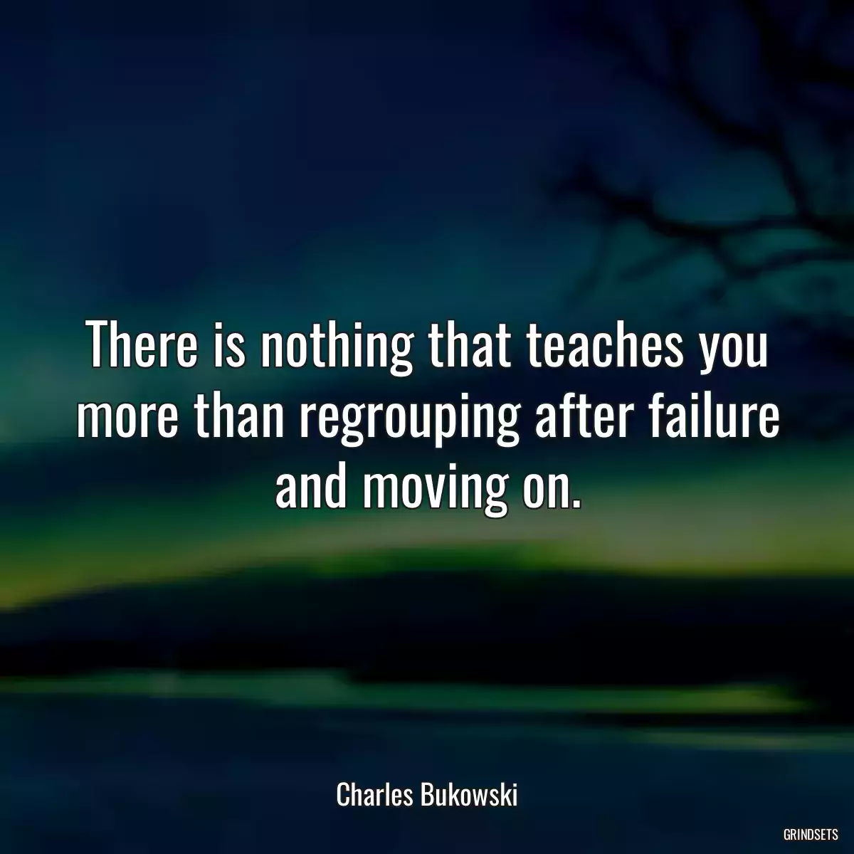 There is nothing that teaches you more than regrouping after failure and moving on.