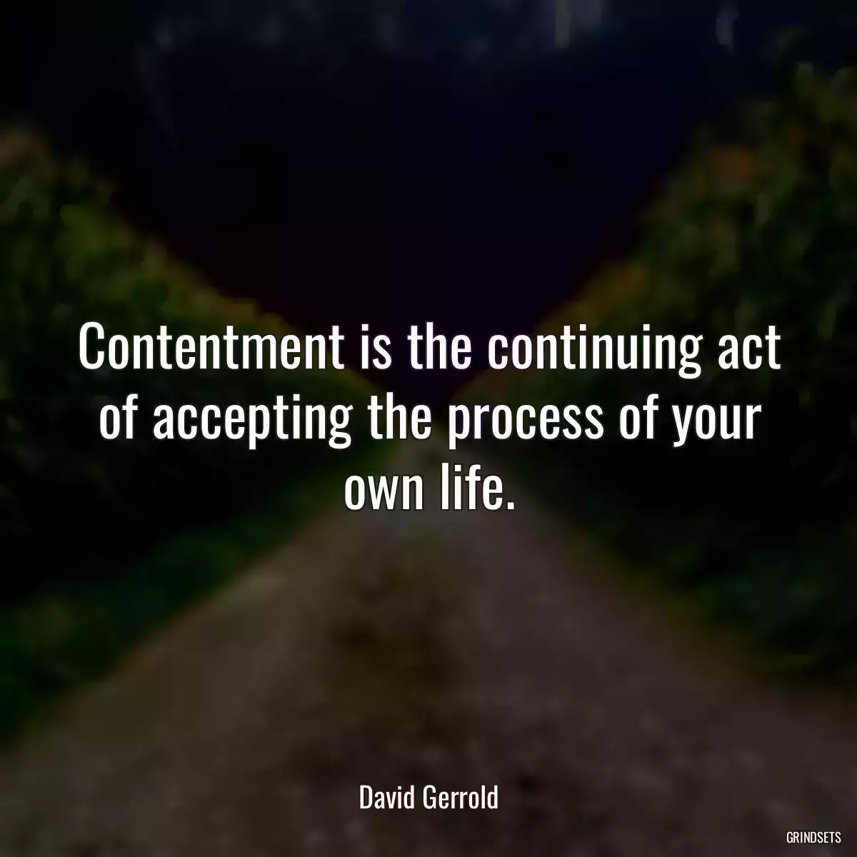 Contentment is the continuing act of accepting the process of your own life.