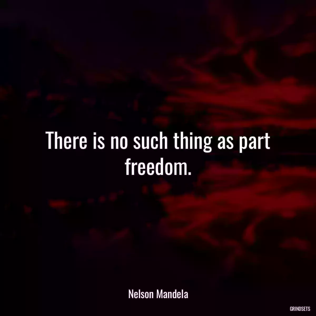 There is no such thing as part freedom.