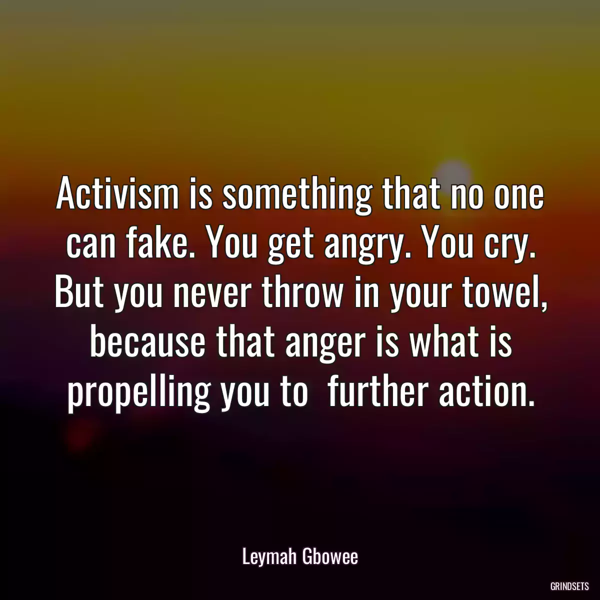 Activism is something that no one can fake. You get angry. You cry. But you never throw in your towel, because that anger is what is propelling you to  further action.