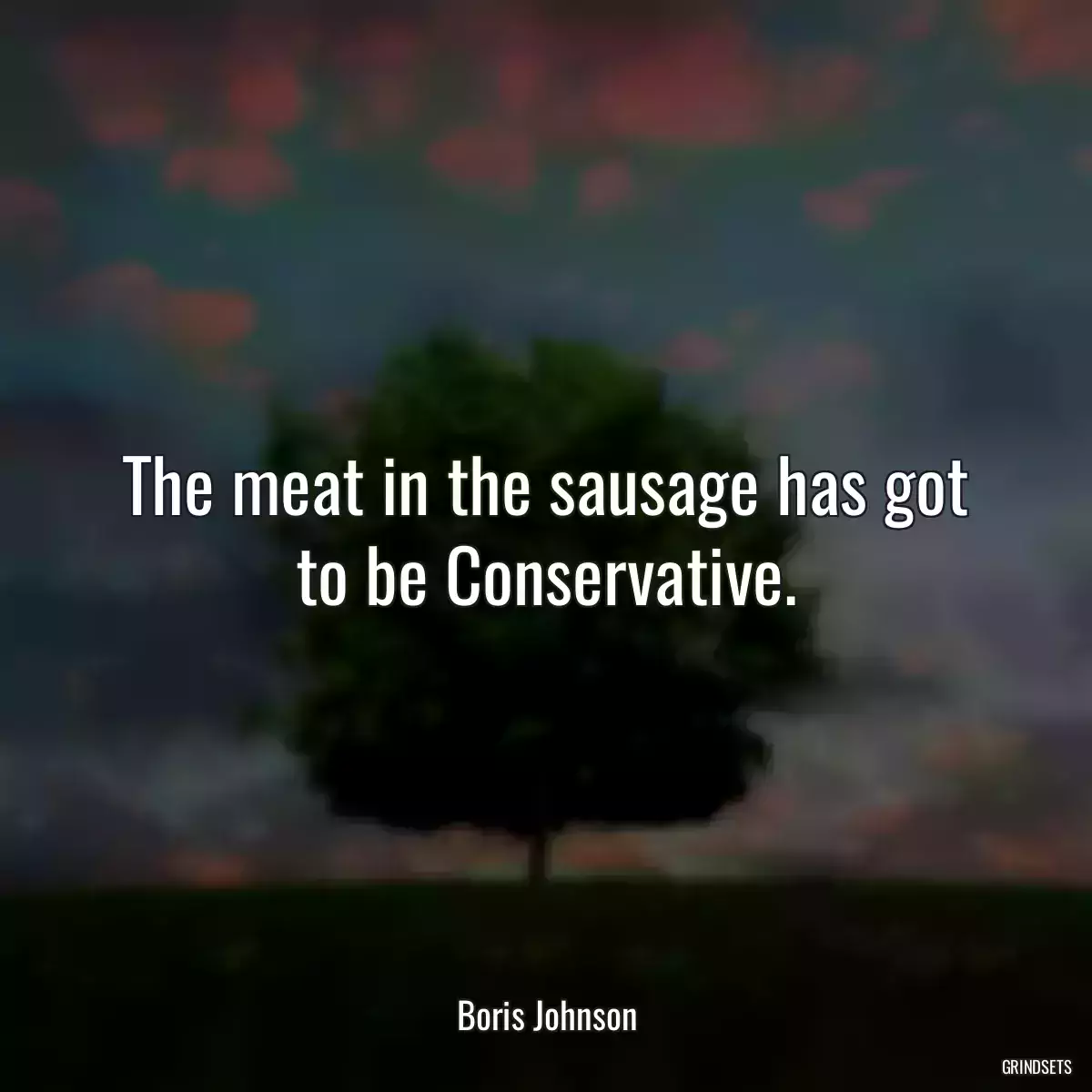 The meat in the sausage has got to be Conservative.