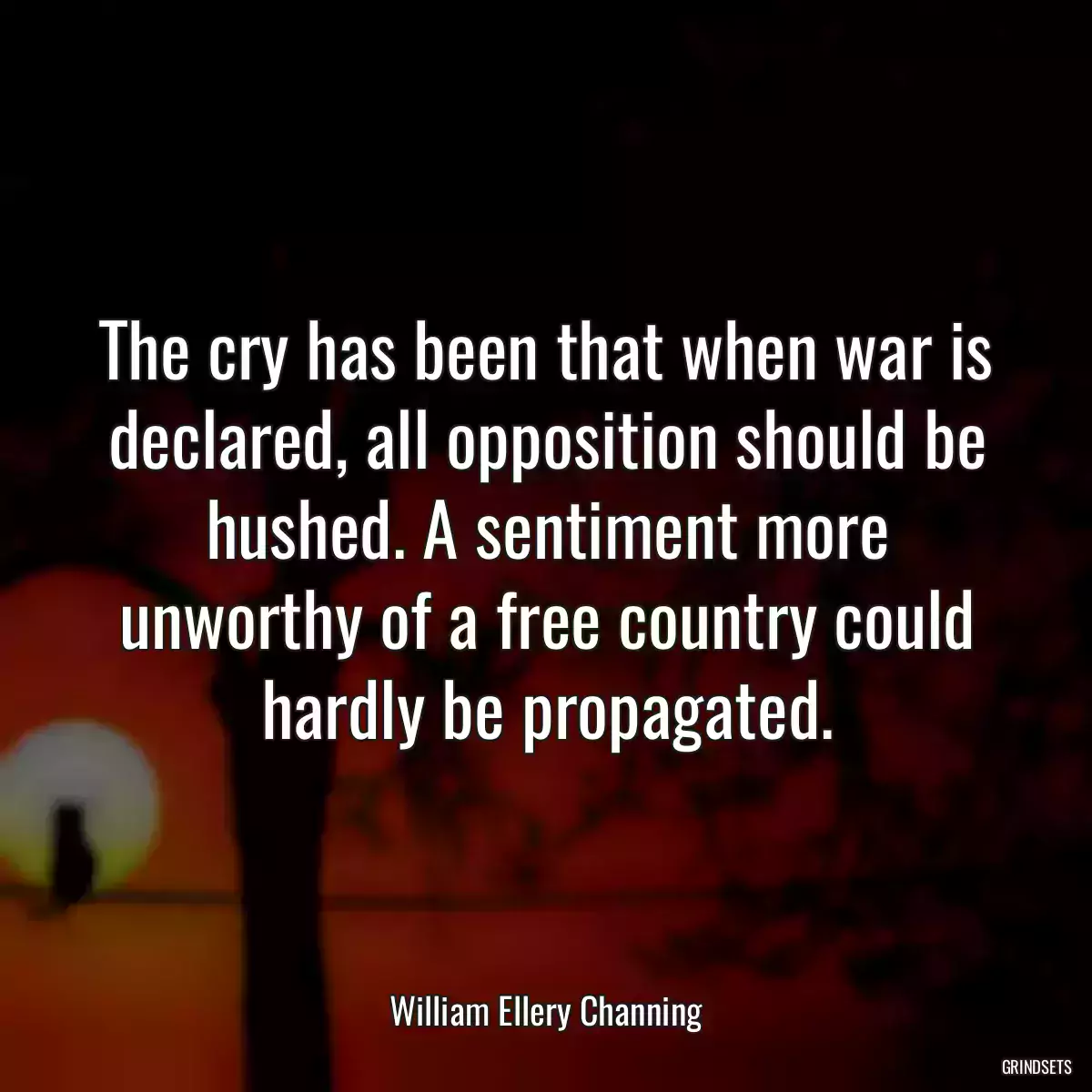 The cry has been that when war is declared, all opposition should be hushed. A sentiment more unworthy of a free country could hardly be propagated.