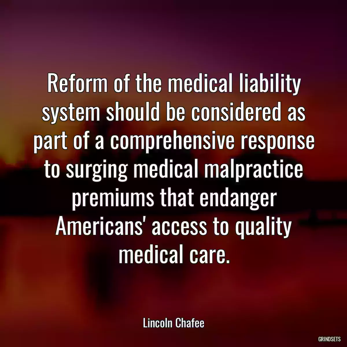 Reform of the medical liability system should be considered as part of a comprehensive response to surging medical malpractice premiums that endanger Americans\' access to quality medical care.