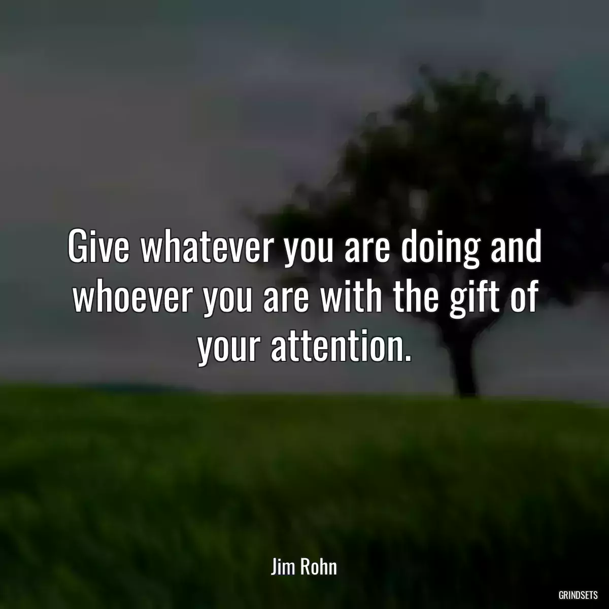 Give whatever you are doing and whoever you are with the gift of your attention.