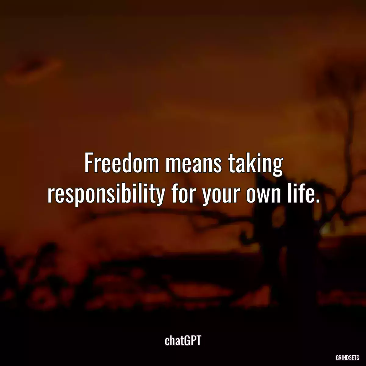 Freedom means taking responsibility for your own life.