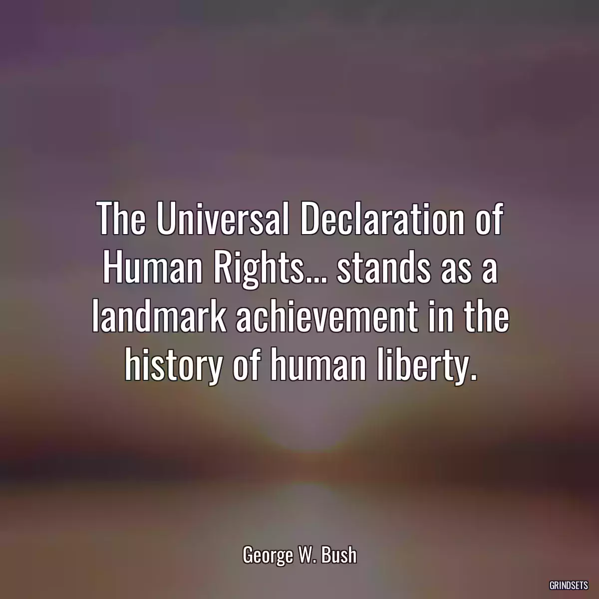 The Universal Declaration of Human Rights... stands as a landmark achievement in the history of human liberty.